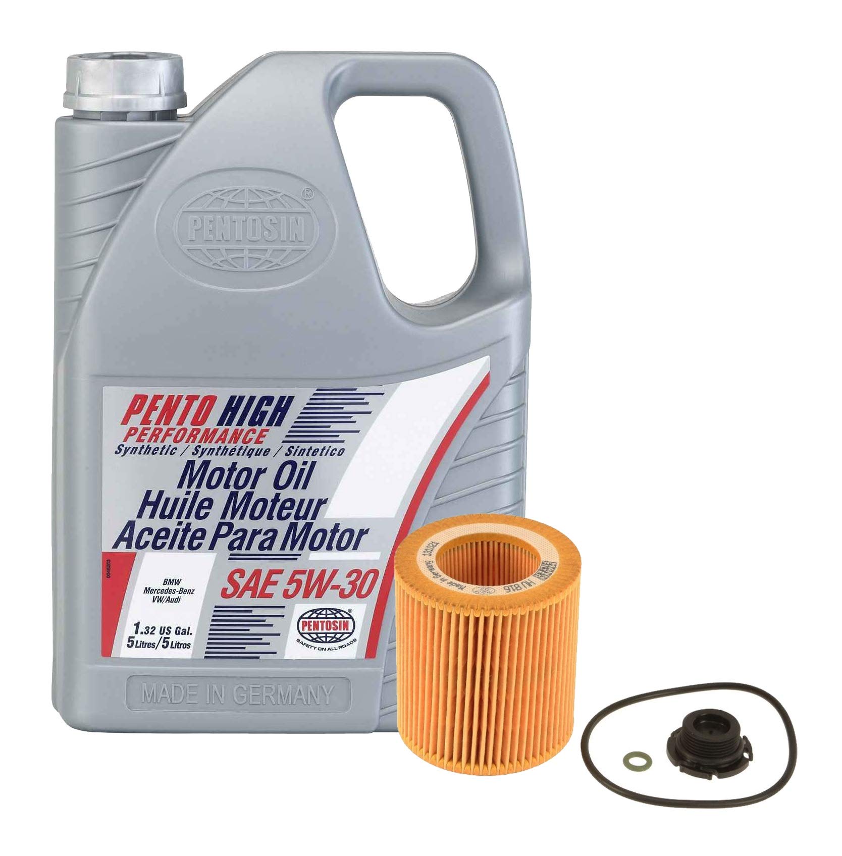Premium SAE 5W-30 Full Synthetic Engine Oil - 5 Liter Oil Change Kit for BMW 3/5/7 Series - High Performance Motor Oil for Improved Fuel Efficiency & Engine Protection - Ideal for Daily Commuting & Highway Driving