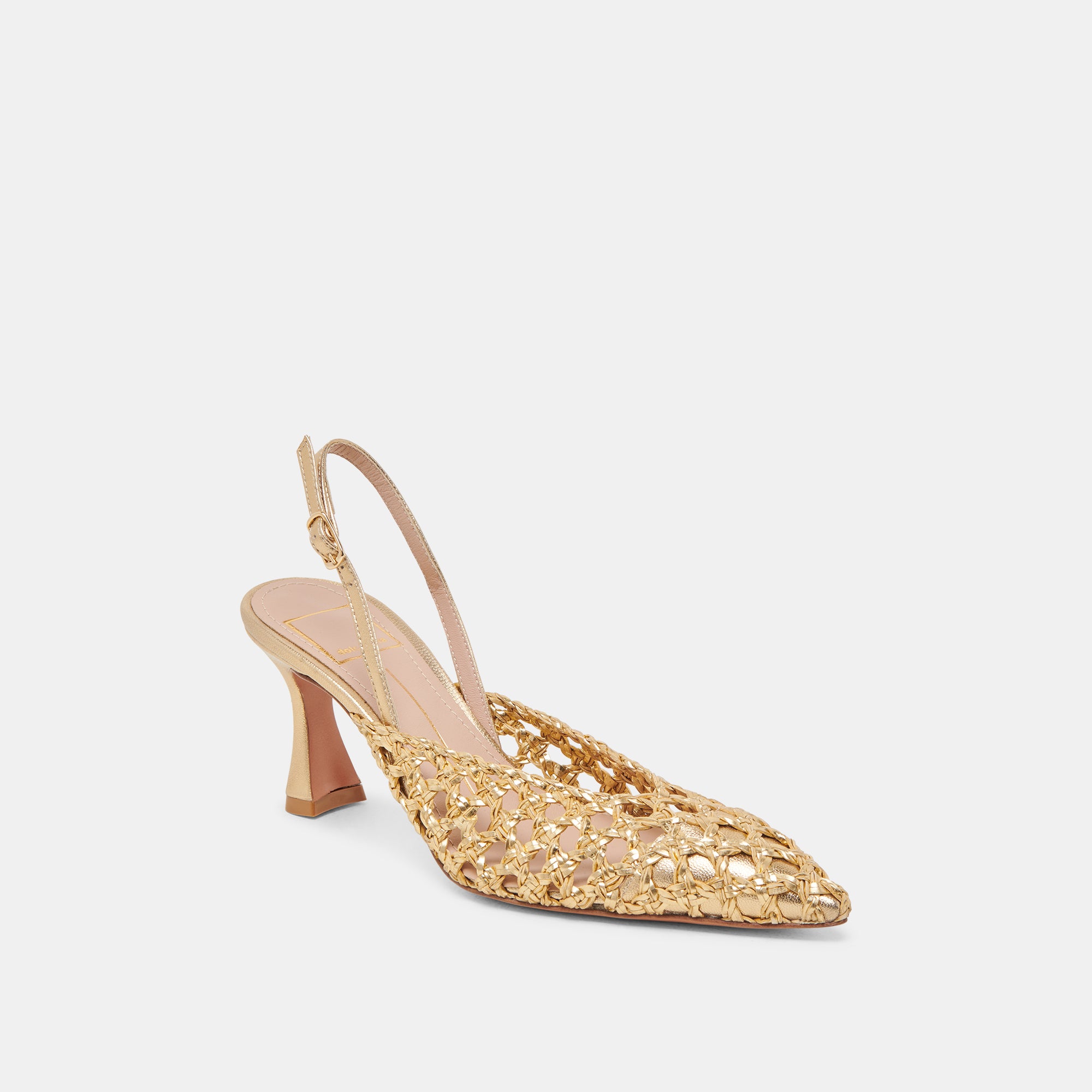 Gloria Gold Woven Heels for Women - Elegant High Heel Sandals for Parties, Weddings & Special Occasions