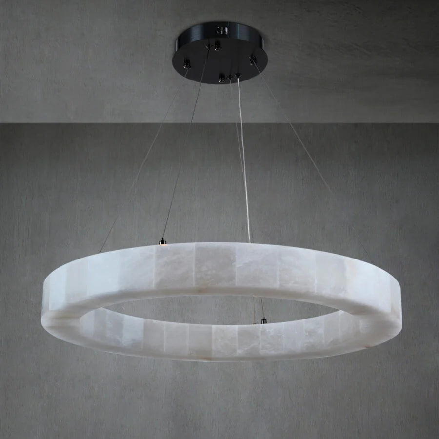 Elegant Maurice Round Crystal Chandelier - Modern Ceiling Light Fixture for Dining Room, Bedroom & Living Room Decor | Dimmable LED Lighting for Home & Office Spaces