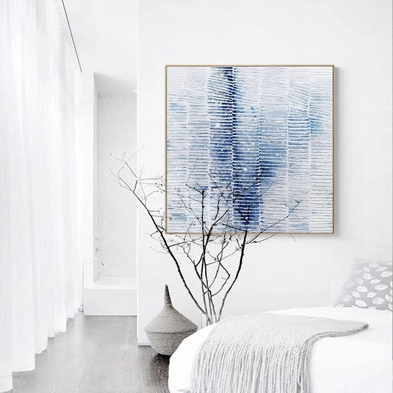 Distorted Fields Abstract Wall Art - Modern Canvas Painting for Home & Office Decor | Perfect for Living Room, Bedroom, or Workspace