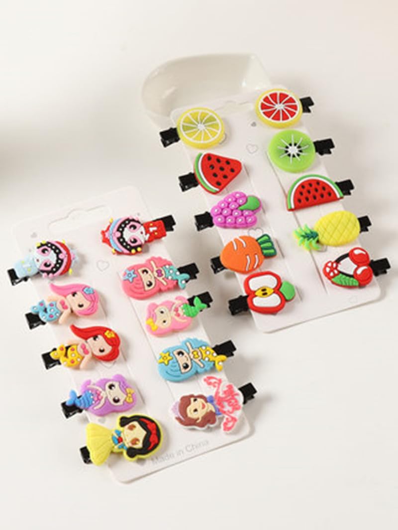 60 Pcs Kids Hair Clips Barrettes - Unicorn Ice Cream Candy Princess Hair Accessories Set for Toddlers Girls | Hair Grips Pins for School, Party, Daily Use