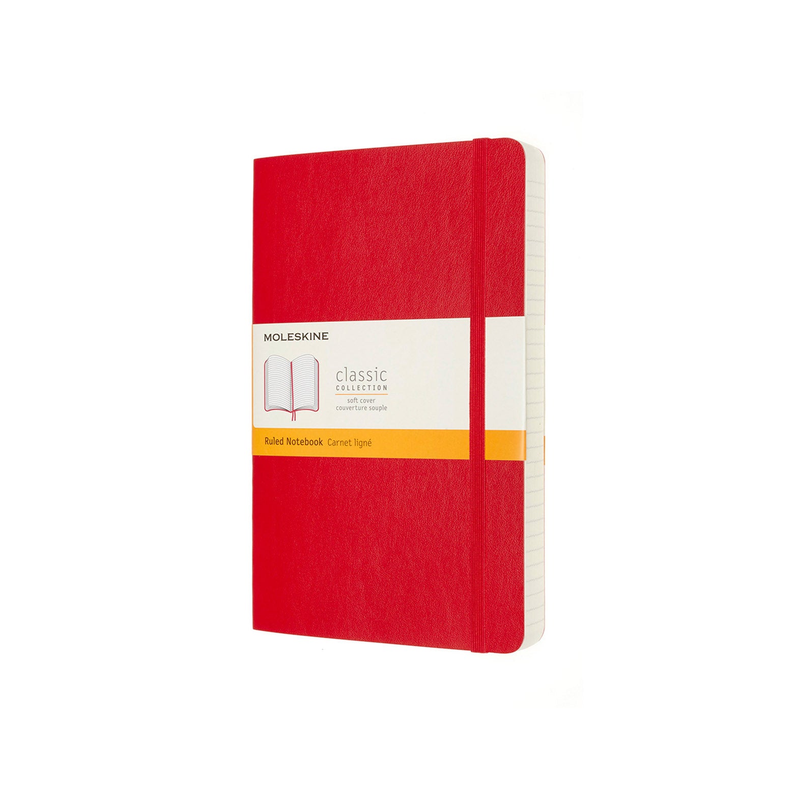 Classic Large Soft Cover Expanded Notebook - Ruled Pages, Scarlet Red - Perfect for School, Office & Journaling