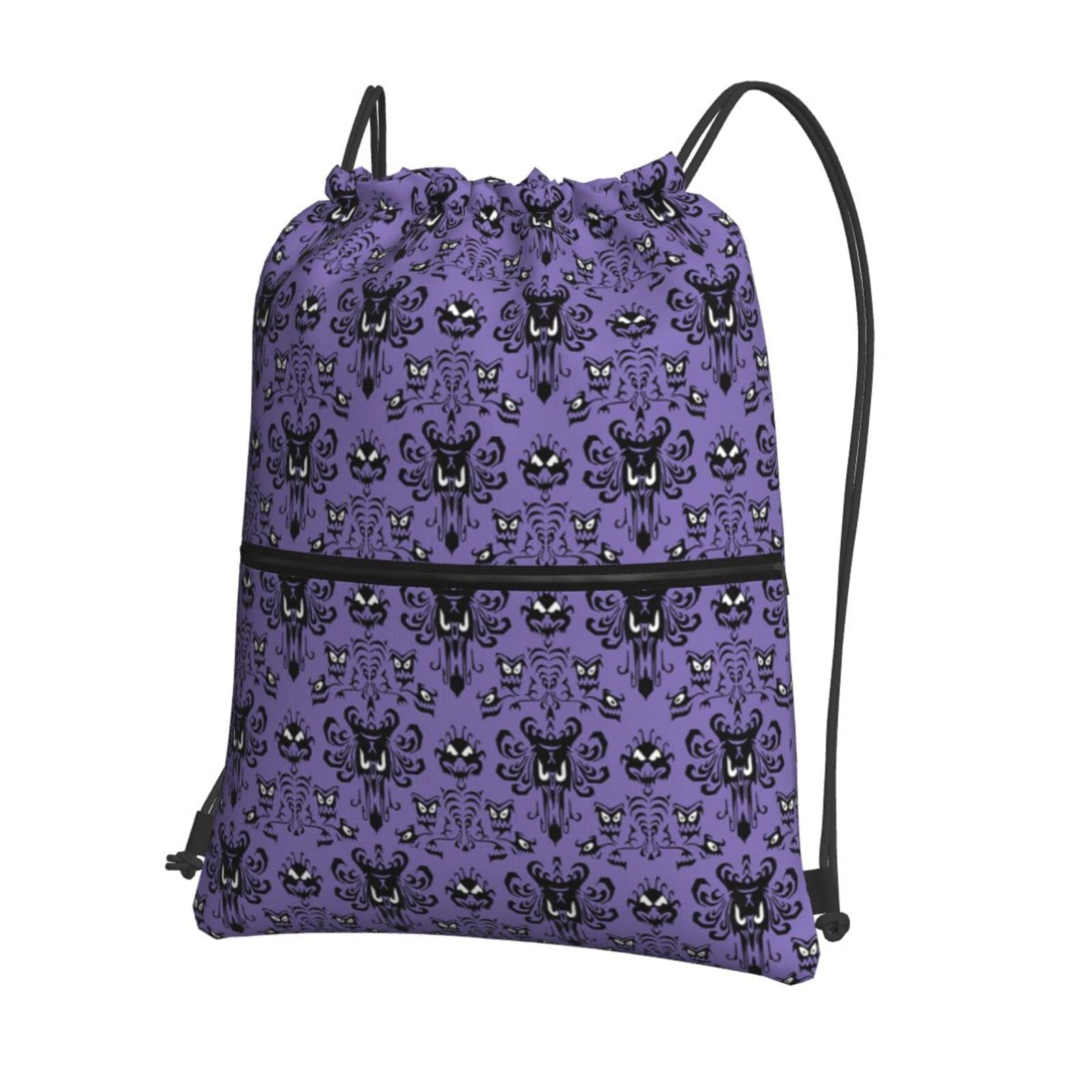 Gocerktr Purple Drawstring Gym Backpack - Waterproof Lightweight Sackpack for Men & Women with Multiple Pockets - Perfect for Hiking, Yoga, Travel, Beach & Sports Activities