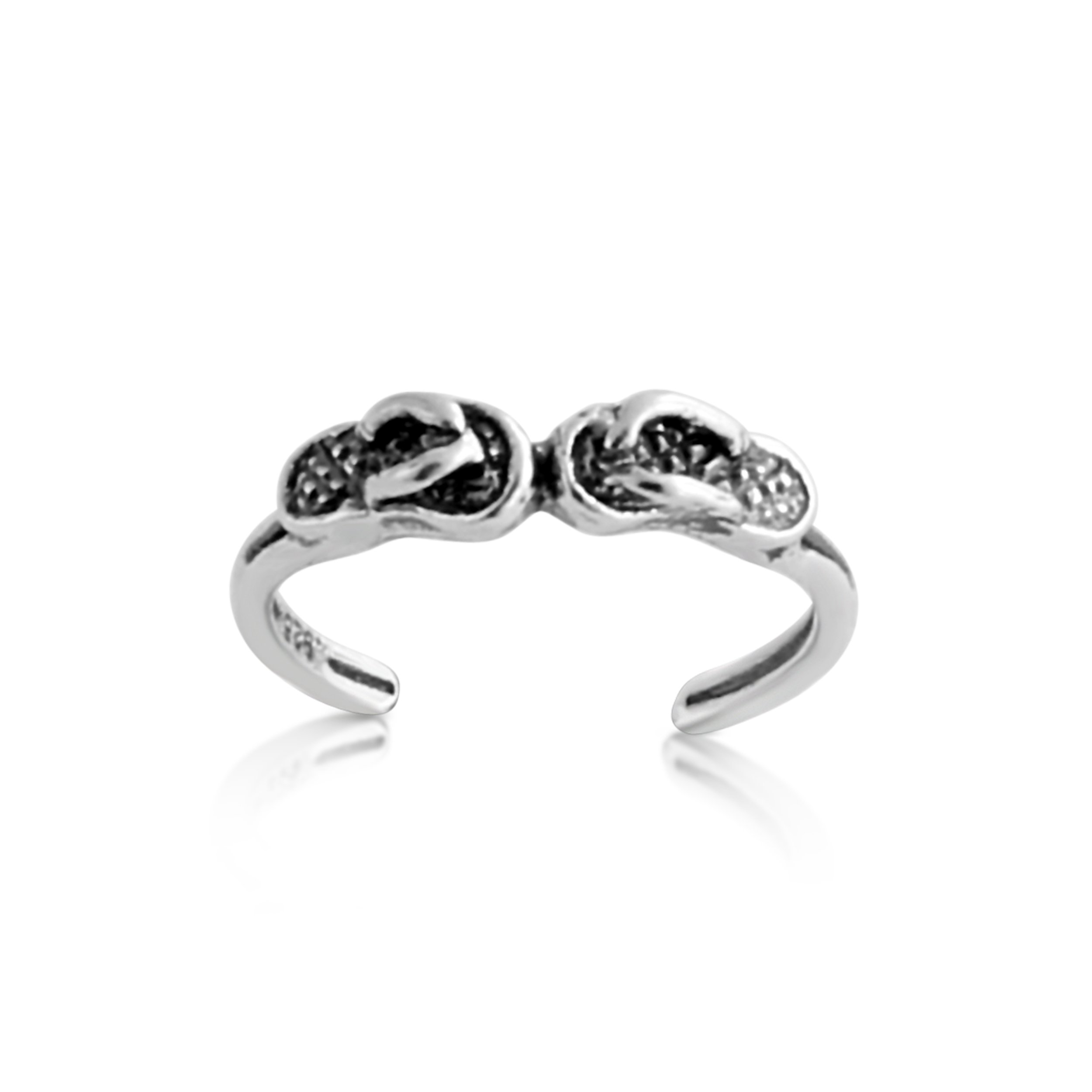 925 Sterling Silver Slippers Toe Ring - Adjustable Gold Plated Toe Jewelry for Women | Elegant Foot Accessory for Beach, Summer & Pedicure Occasions