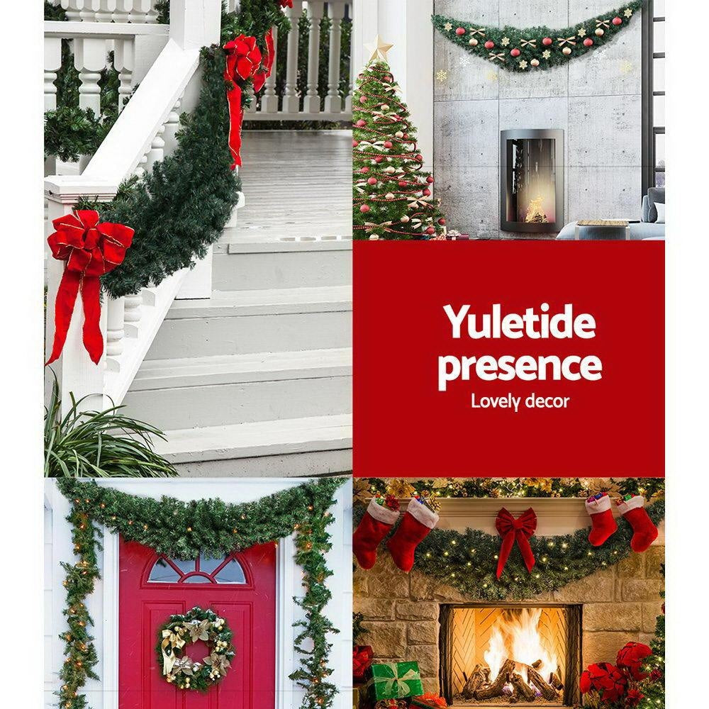 2.1M Christmas Garland Wreath - Holiday Home Decor for Door, Fireplace & Wall - Festive Xmas Tree & Indoor Outdoor Decorations