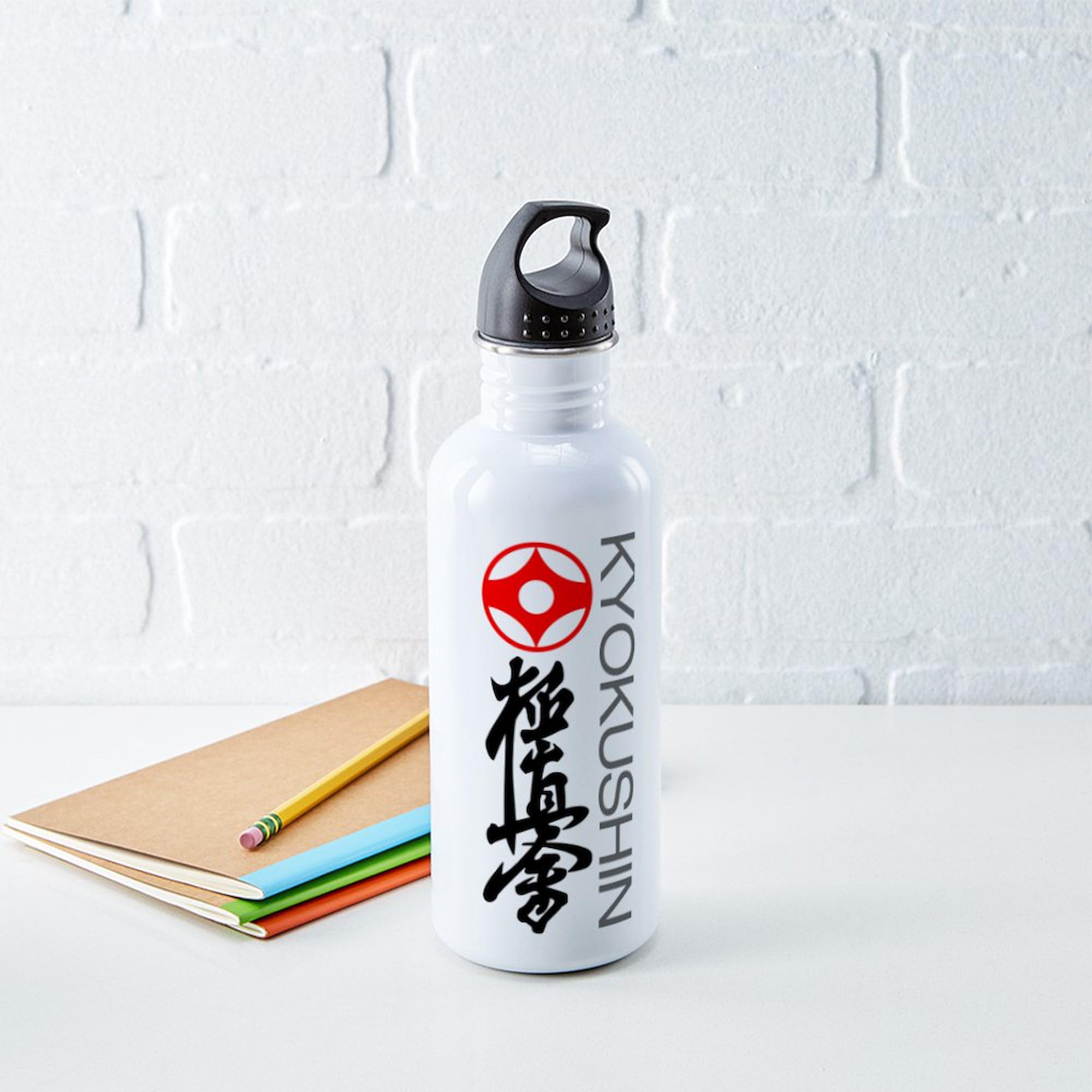 Kyokushin Karate Stainless Steel Water Bottle 1.0L (34 oz) - Insulated BPA-Free Gym & Travel Bottle for Sports, Workouts & Outdoor Activities