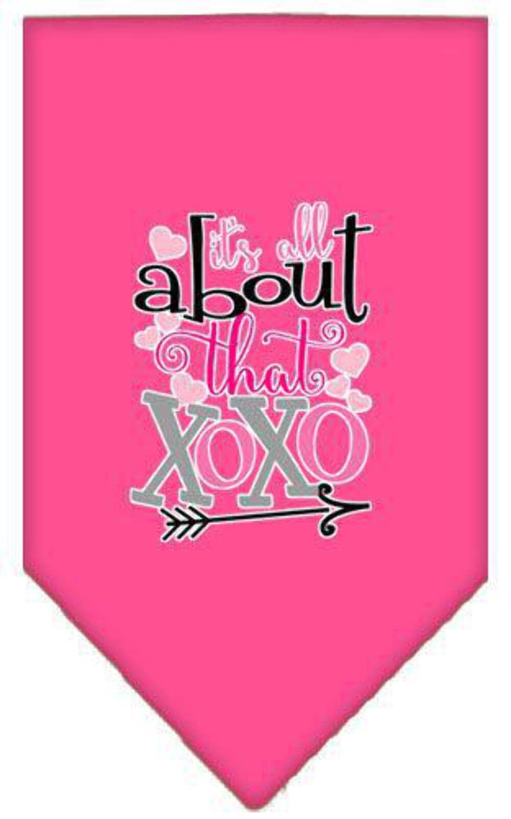 Red Small Pet Dog Bandana with 'It's All About That XOXO' Screen Print - Perfect for Valentine's Day, Parties & Photo Shoots