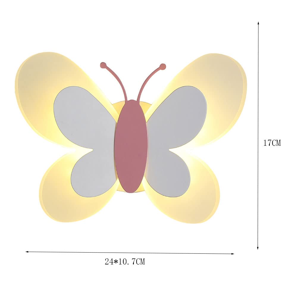 Creative Butterfly Wall Lamp - Cartoon Kids Room LED Night Light, Bedside Wall Sconce for Bedroom & Nursery - Nordic Style Decorative Lighting for Hallway, Corridor & Children's Play Area
