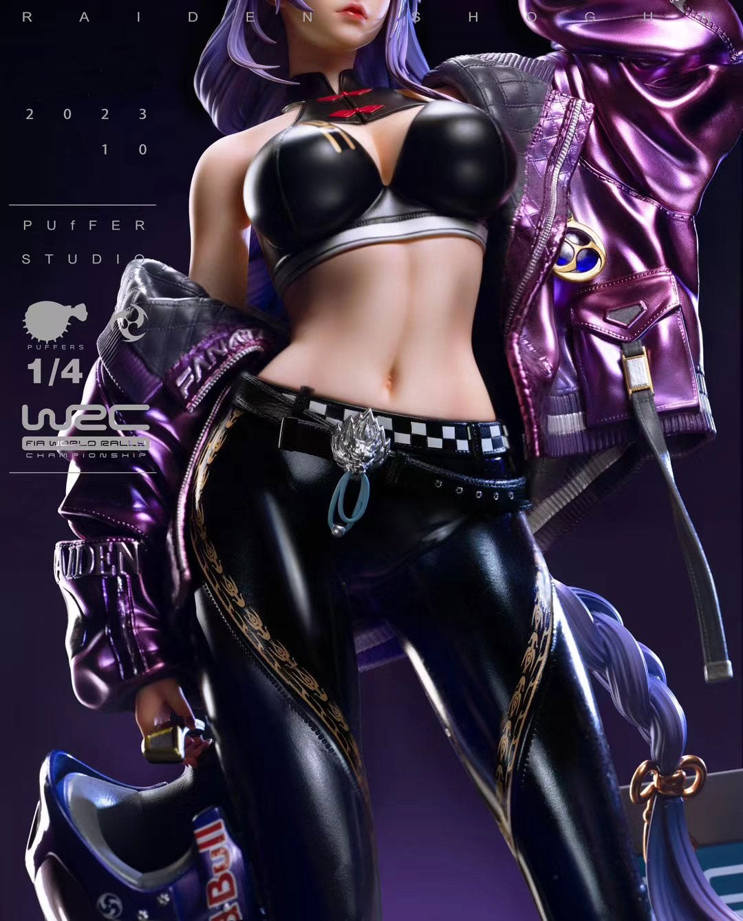 Race Queen Raiden Shogun Cosplay Costume - Anime Genshin Impact Puffer Studio Outfit for Conventions & Cosplay Events