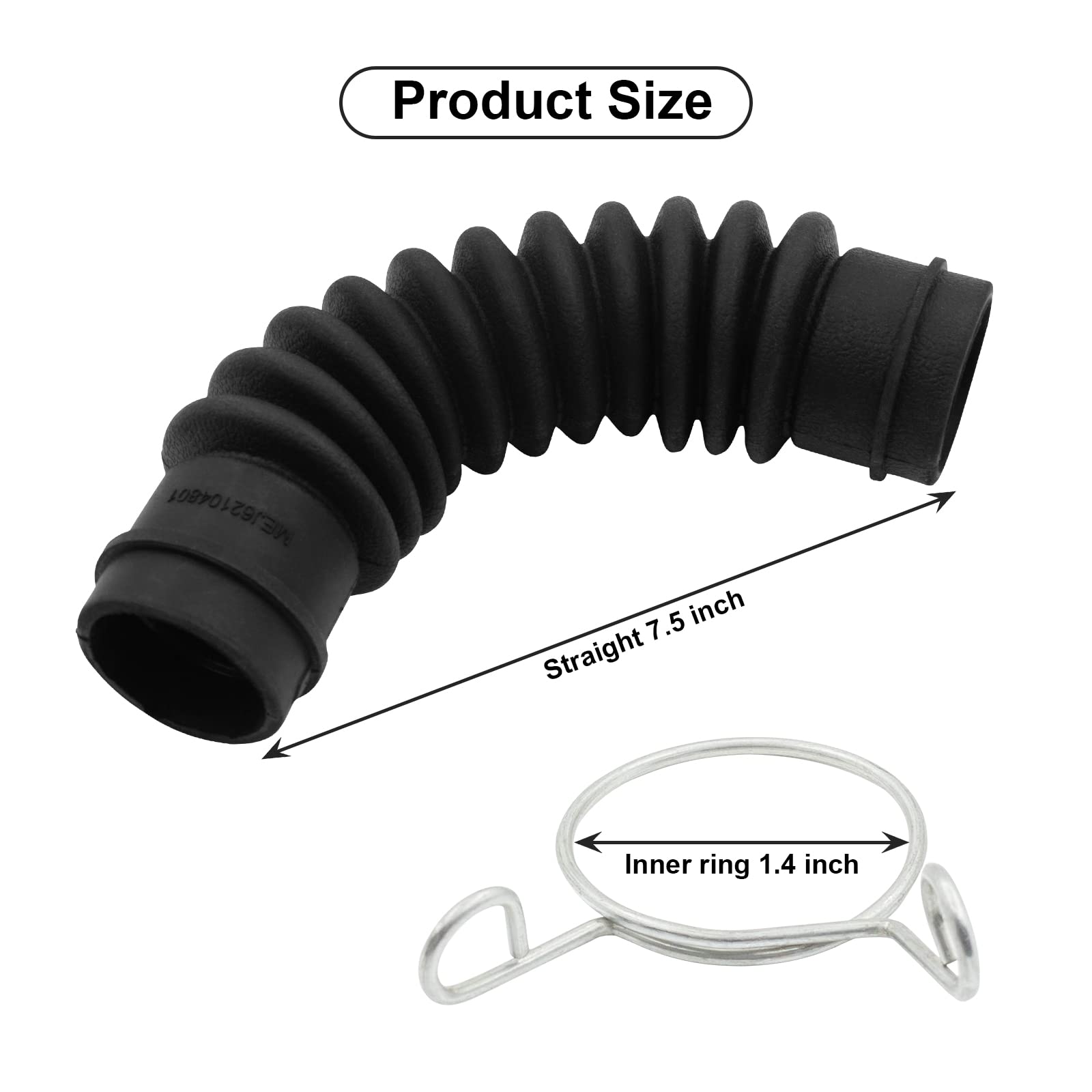 **AEM73213001 Washer Drain Hose Assembly - Heavy Duty Tub-to-Pump Connector with Stainless Steel Clamps - Compatible with LG Washing Machines - Perfect for Laundry Room Repairs & Appliance Maintenance**