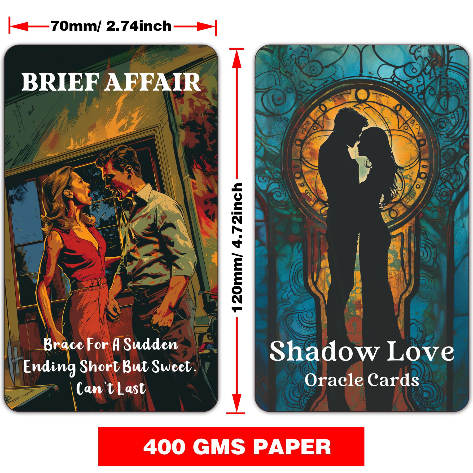 DPEHAKMK Shadow Love Oracle Deck - 78 Cards for Love, Relationships & Self-Reflection | Beginner-Friendly Divination Cards for Guidance, Healing & Spiritual Growth | Perfect for Meditation, Tarot Reading & Personal Development
