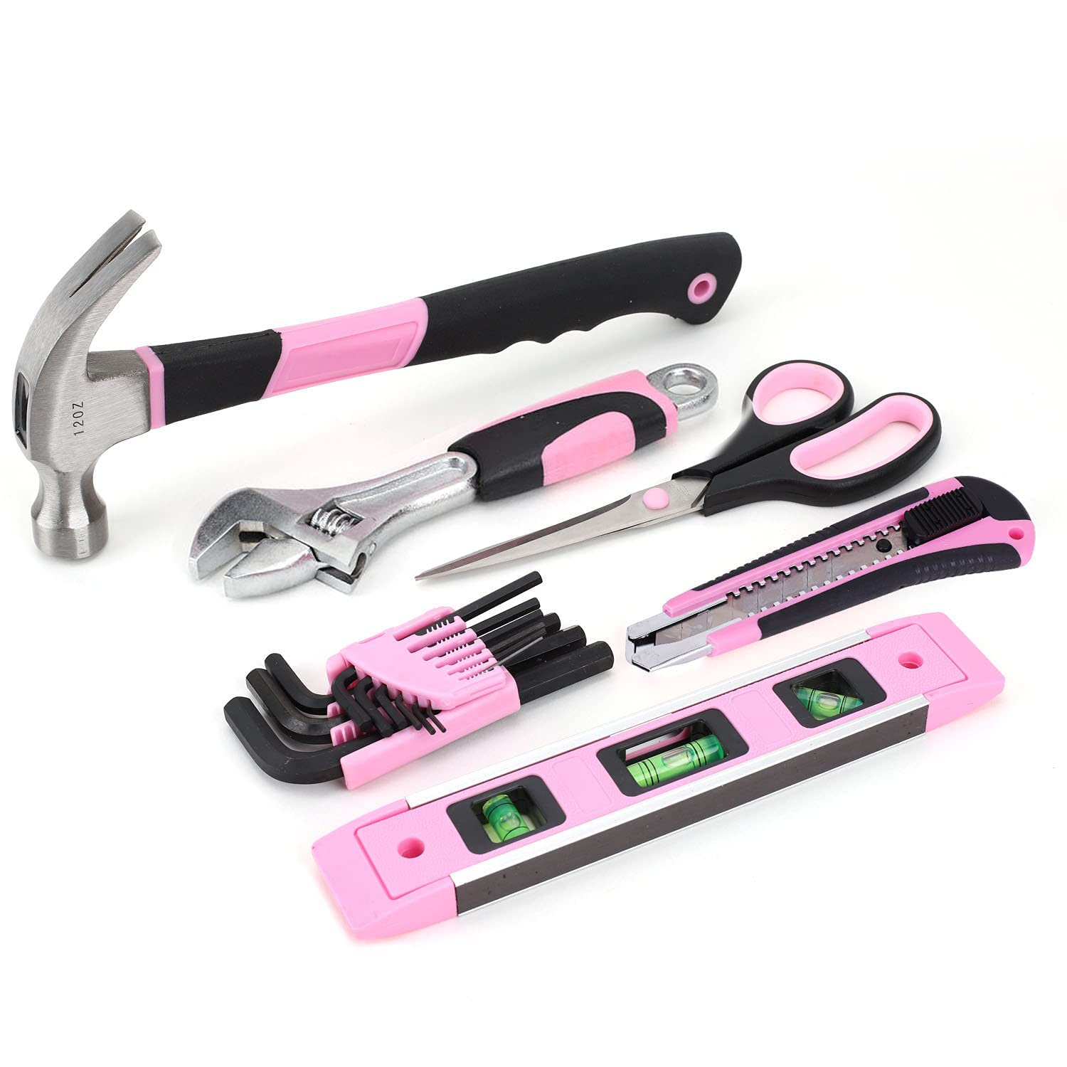 FASTPRO 220-Piece Pink Home Repair Tool Kit for Women - Includes 12V Cordless Lithium-Ion Drill Driver - Perfect for DIY Projects, Home Maintenance & Small Repairs