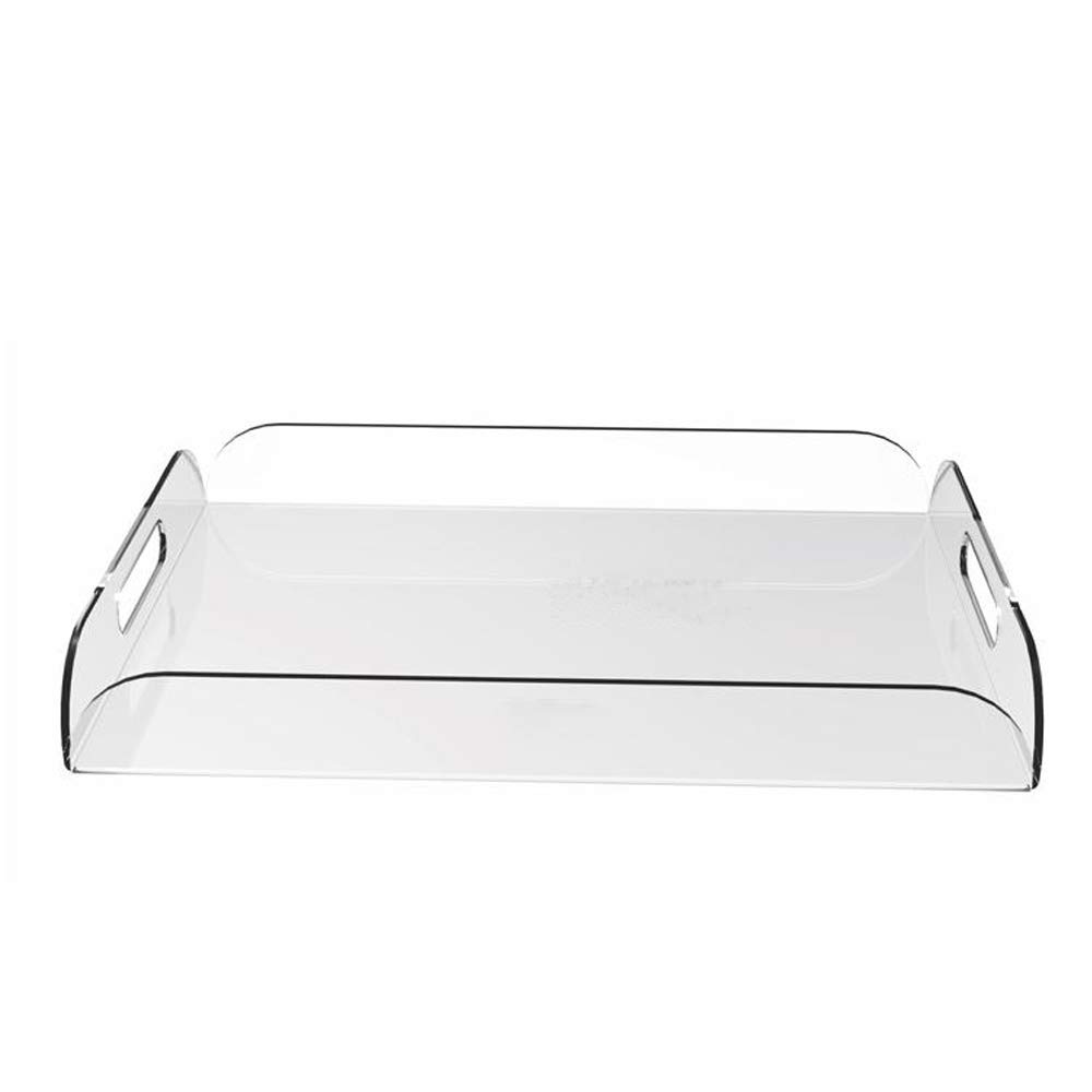 Clear Acrylic A4 Serving Tray with Handles for Coffee Table & Breakfast