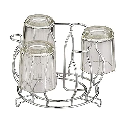 Premium Stainless Steel Glass Holder - Elegant Glass Stand for Kitchen & Dining Table - Perfect for Wine Glasses, Beer Mugs & Drinkware - Ideal for Home, Bar & Restaurant Use