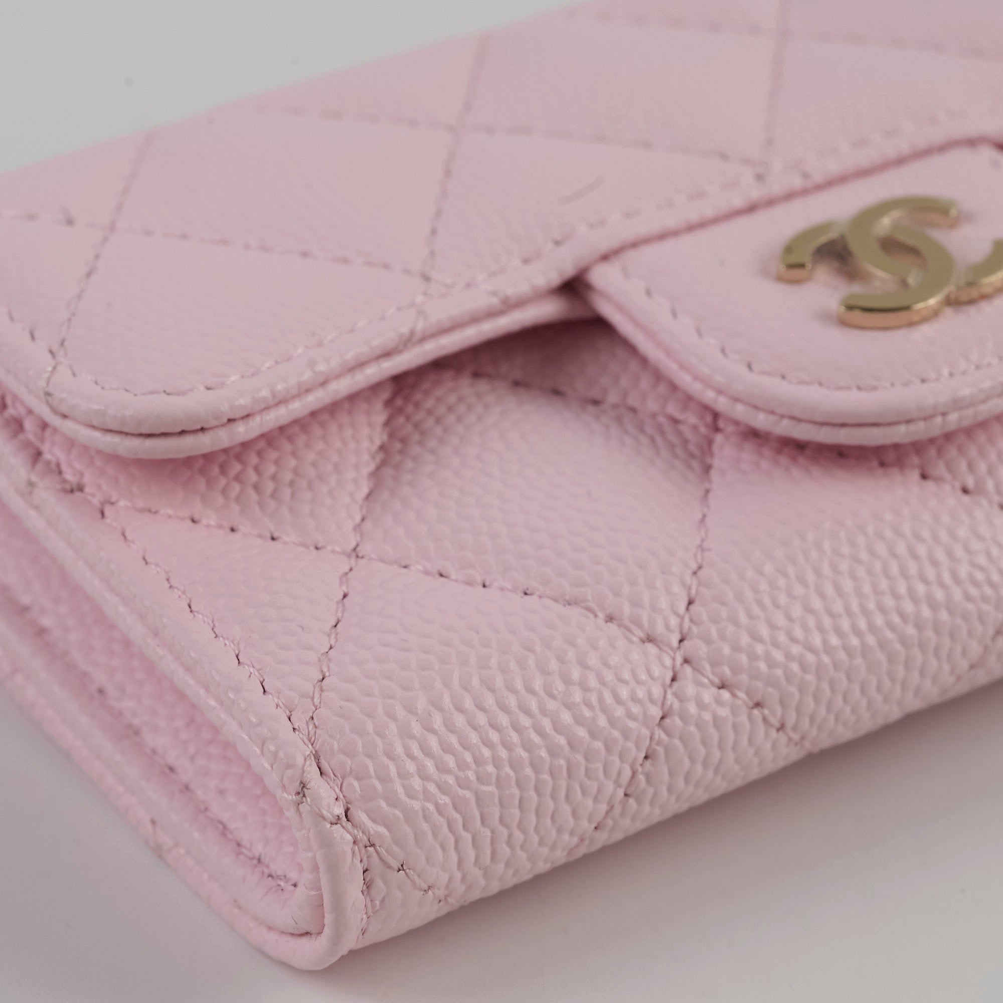 Chanel Caviar Quilted Flap Card Holder in Baby Pink - 32 Series | Luxury Compact Wallet for Everyday Use & Special Occasions