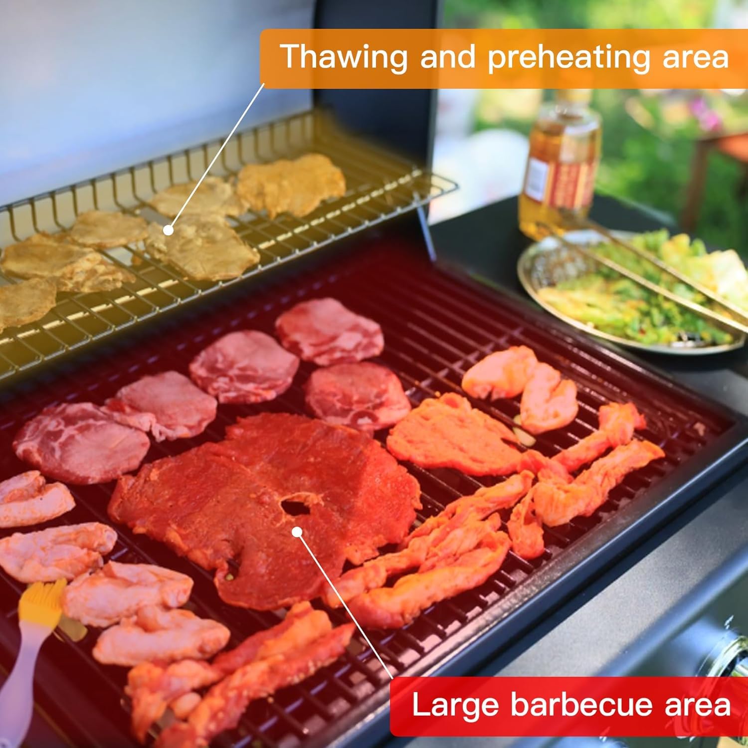 3-Burner Propane Gas Grill with Front Hanging Basket - 30,000 BTU Outdoor BBQ Grill for Backyard, Patio, Garden & Camping - Perfect for Family Cookouts, Tailgating & Summer Barbecues
