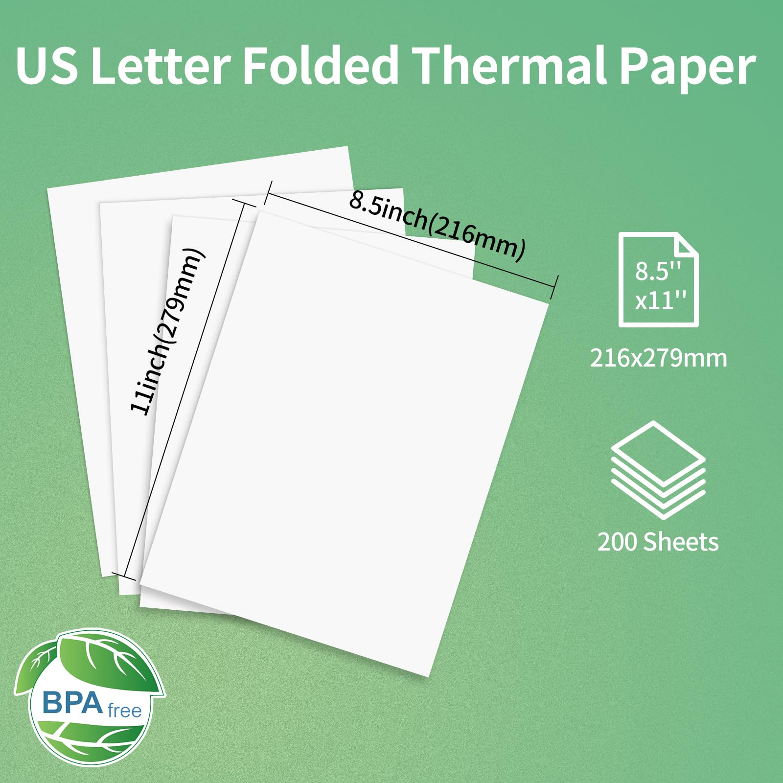 200 Sheets Thermal Printer Paper 8.5