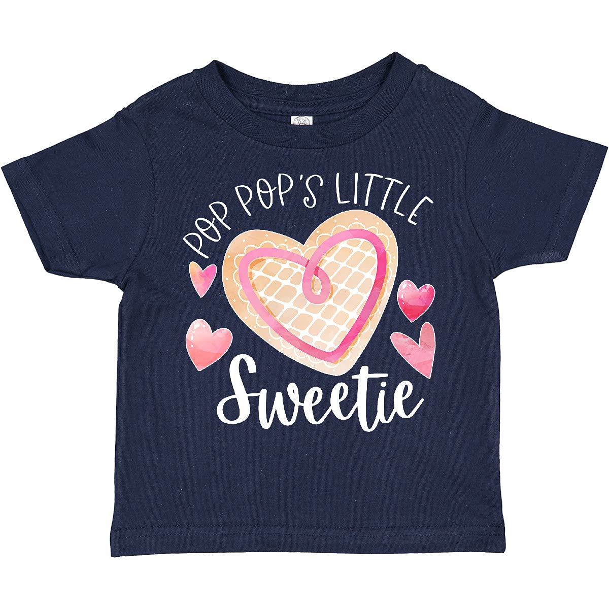 Inktastic Pop Pop's Little Sweetie Pink Heart Cookie Toddler T-Shirt - Cute Baby Girl Outfit for Playdates & Family Photos