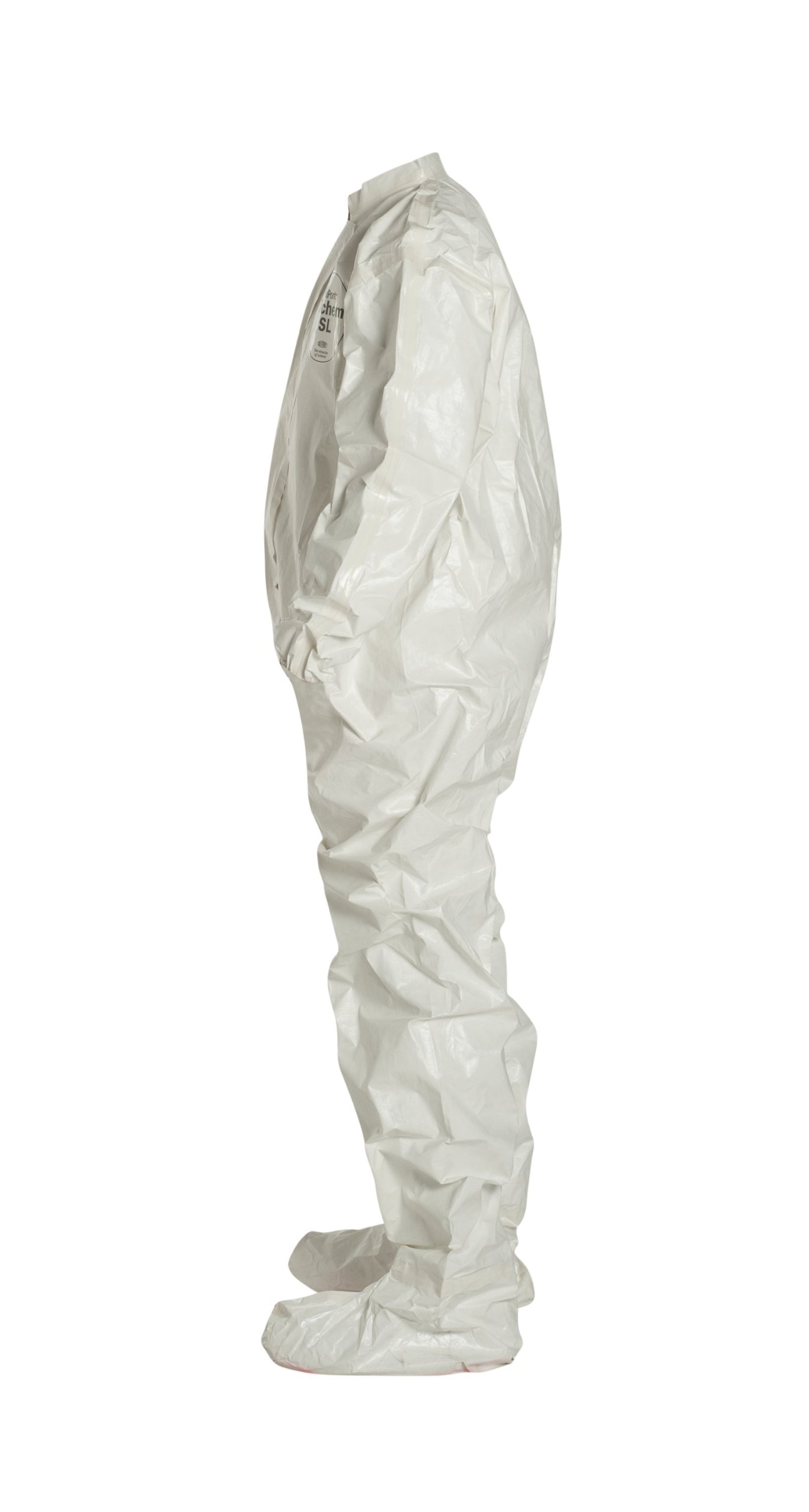 DuPont Tychem 4000 SL121T Chemical Resistant Coverall with Attached Socks - White XL (4-Pack) | Elastic Cuffs & Taped Seams for Maximum Protection | Ideal for Hazardous Chemical Handling, Lab Work & Industrial Safety
