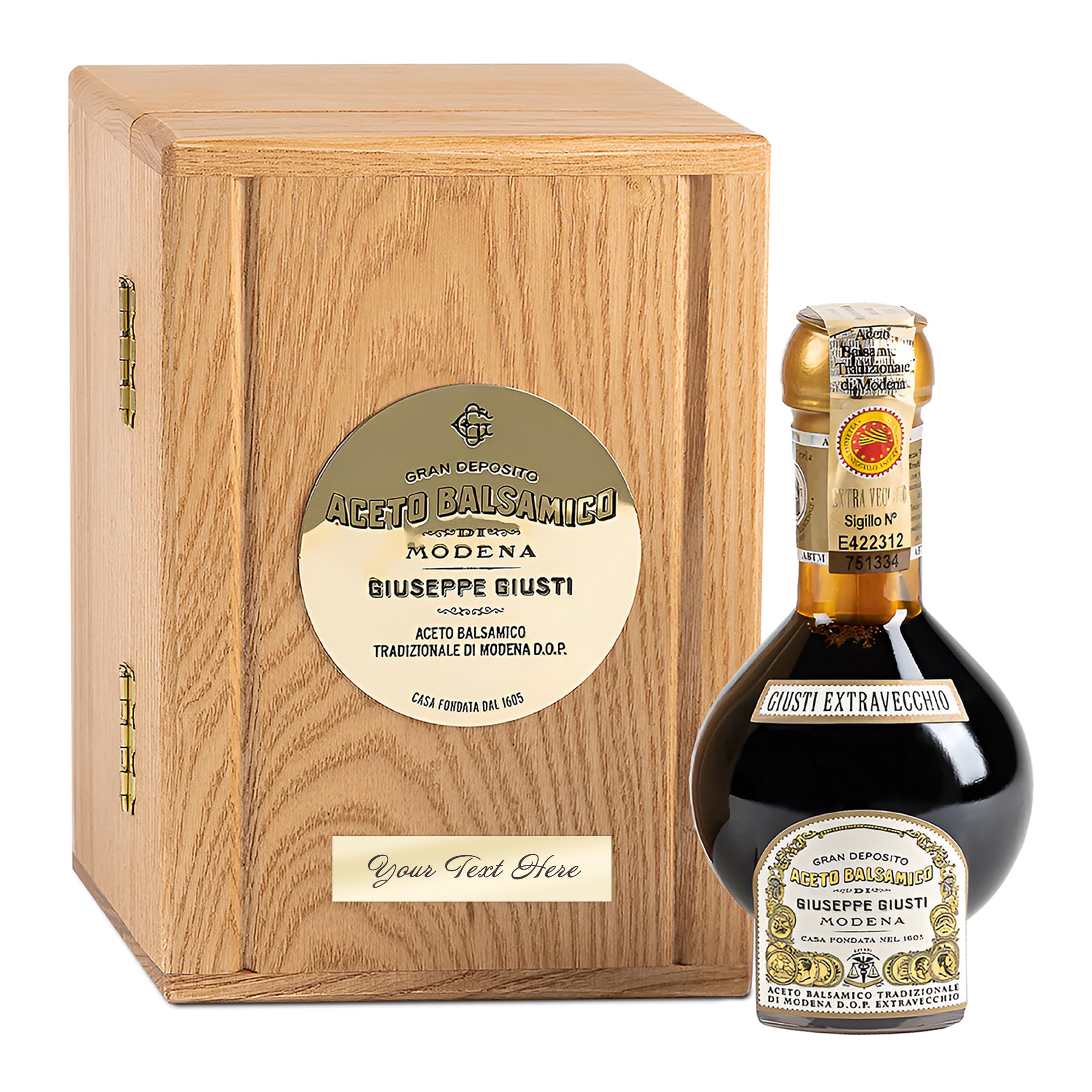 Premium Giusti 25-Year Aged Traditional Balsamic Vinegar of Modena DOP - Extra Vecchio Grade - Imported from Italy - Engraved Wooden Gift Box - Perfect for Gourmet Cooking, Salads & Luxury Gifts
