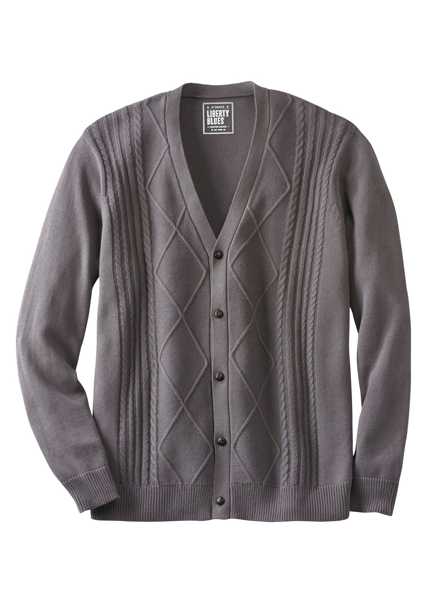 KingSize Men's Big & Tall Cable Knit Cardigan Sweater - Warm Winter Pullover for Casual & Office Wear - Perfect for Layering in Cold Weather