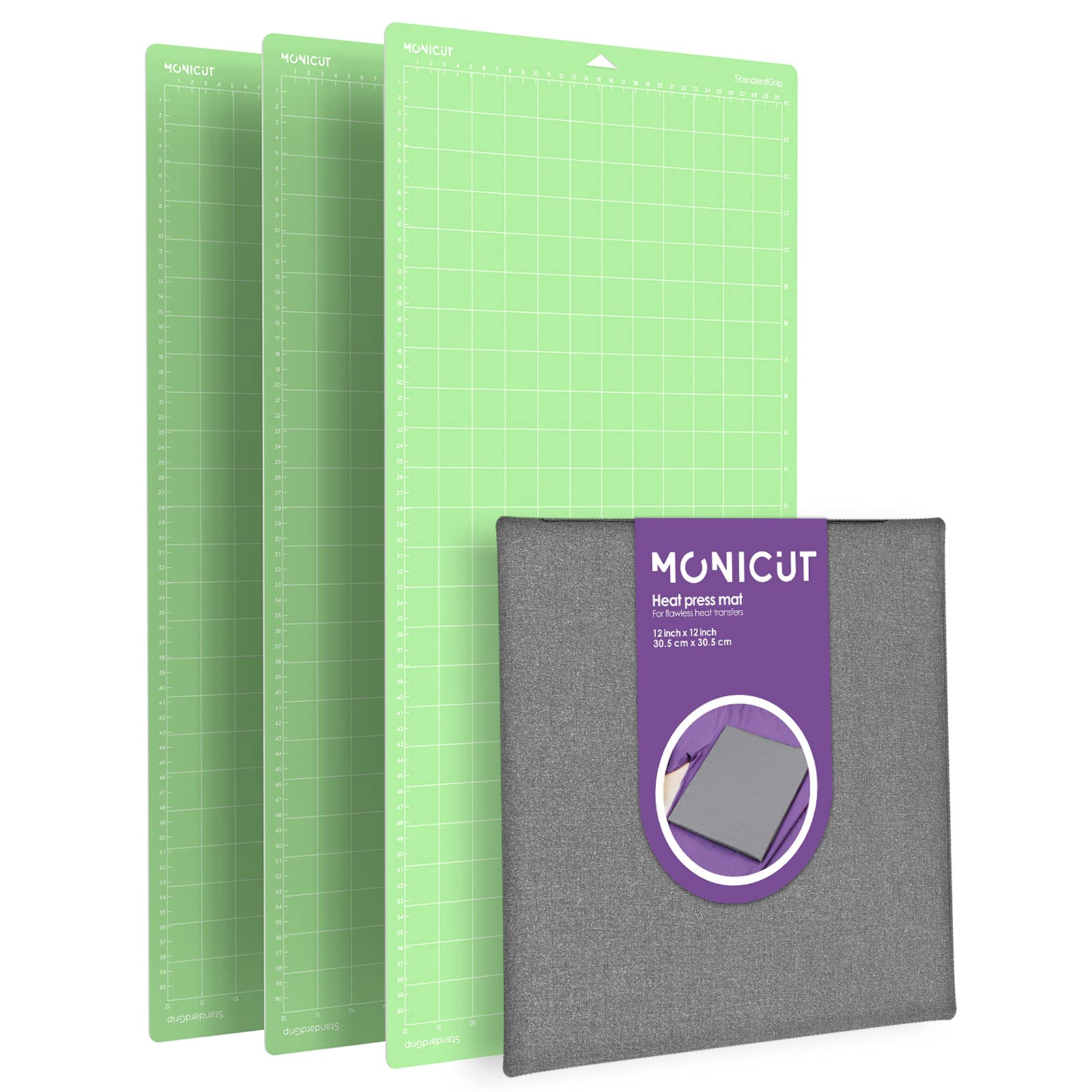 12x24 Standard Grip Cutting Mat for Cricut Maker 3, Maker, Explore 3, Air 2, Air & One | 12x12 Heat Press Mat for Vinyl Crafting & Ironing | Perfect for DIY Projects, T-Shirt Making & Scrapbooking