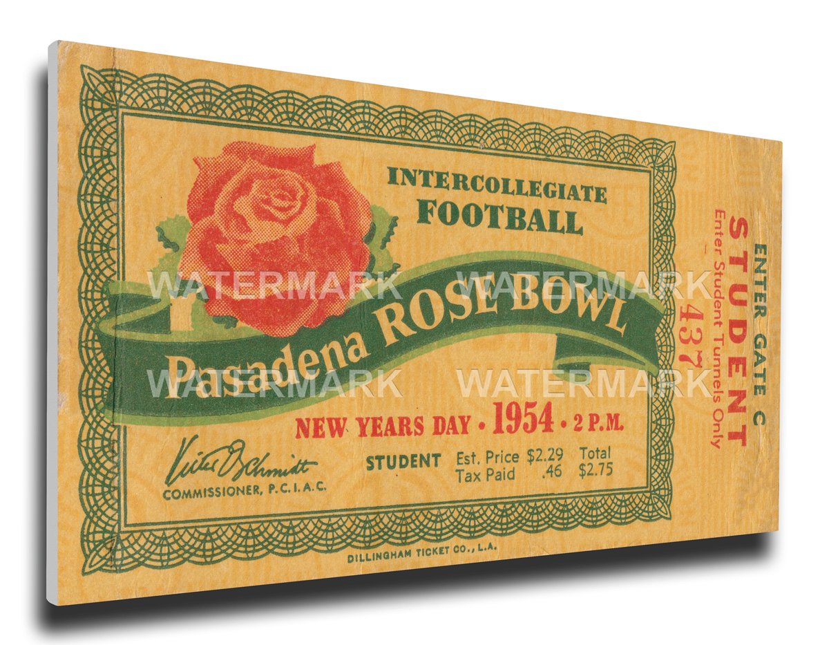 Vintage 1954 NCAA Michigan State Spartans Rose Bowl Championship Ticket - Collectible Sports Memorabilia for Fans & History Enthusiasts | Perfect for Framing, Display, and Gifts