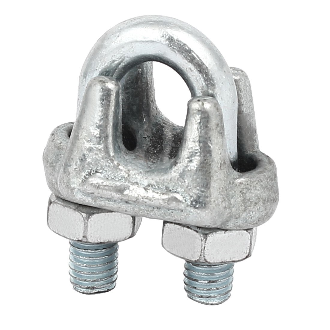 10mm Inner Width Metal U-Shaped Wire Rope Cable Clamp Clip - Silver Tone for Marine, Construction & DIY Projects