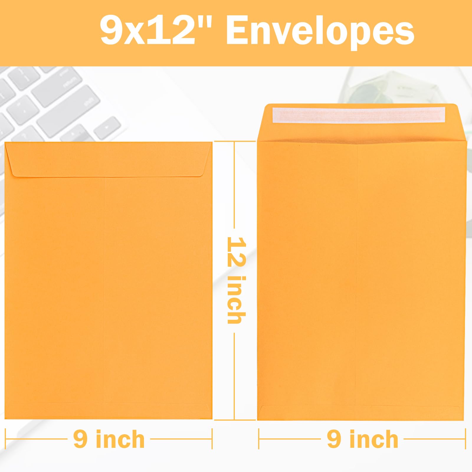 50 Pack 9x12 Self Seal Manila Envelopes - Mailing & Catalog Envelopes for Photos, Cards, Documents - Perfect for Office, School & Business Correspondence