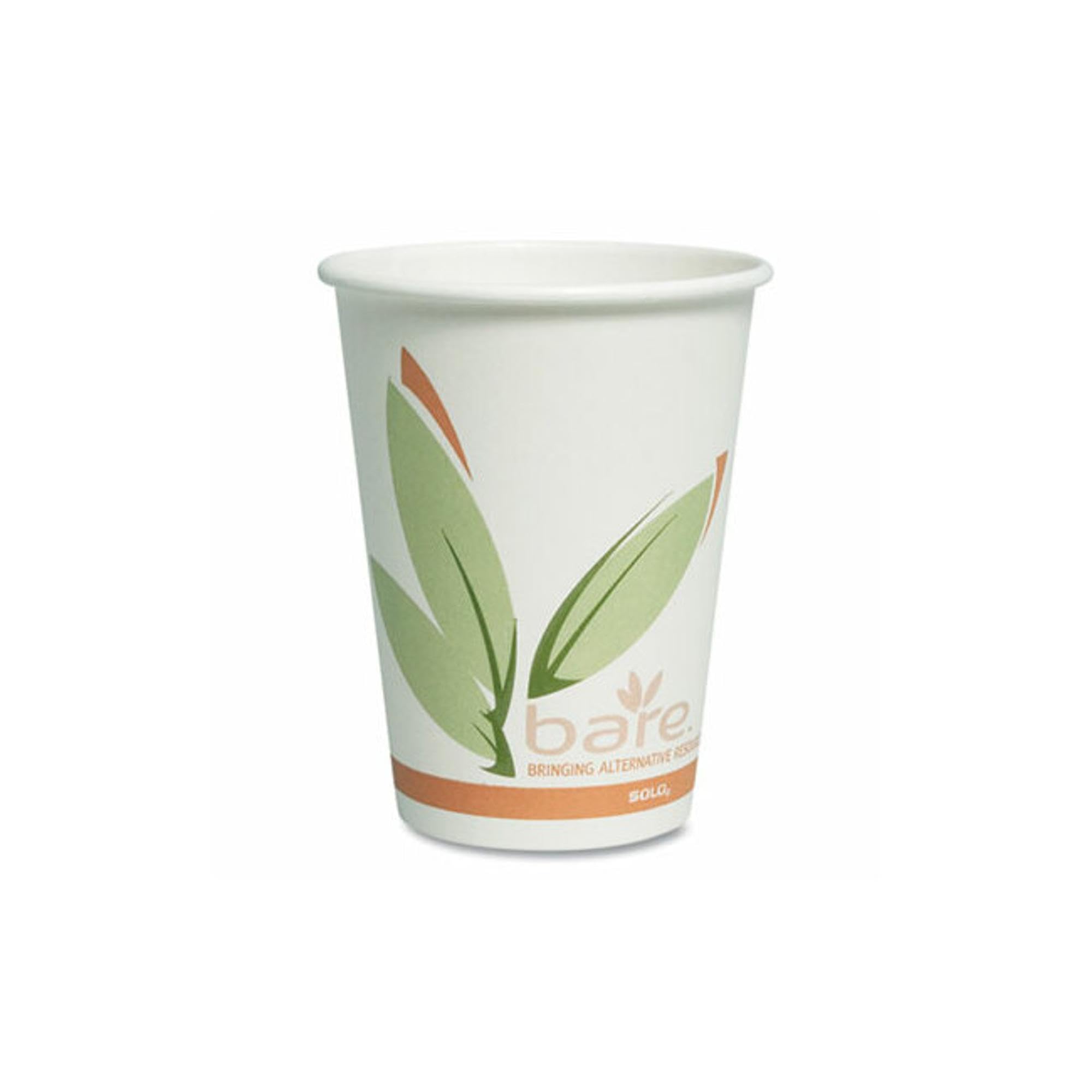 Eco-Friendly 50-Pack Bare Paper Hot Cups - Biodegradable & Compostable Coffee Cups for Office, Cafes, and Home Use