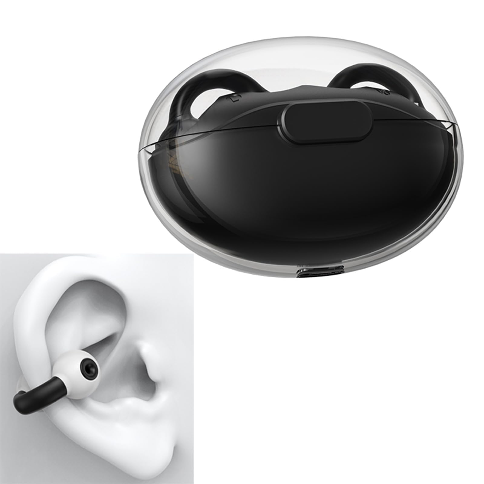 Wireless Bone Conduction Headphones with Bluetooth - Open Ear Clip Earbuds for Running, Cycling & Workouts - Sweatproof & Comfortable for All-Day Use