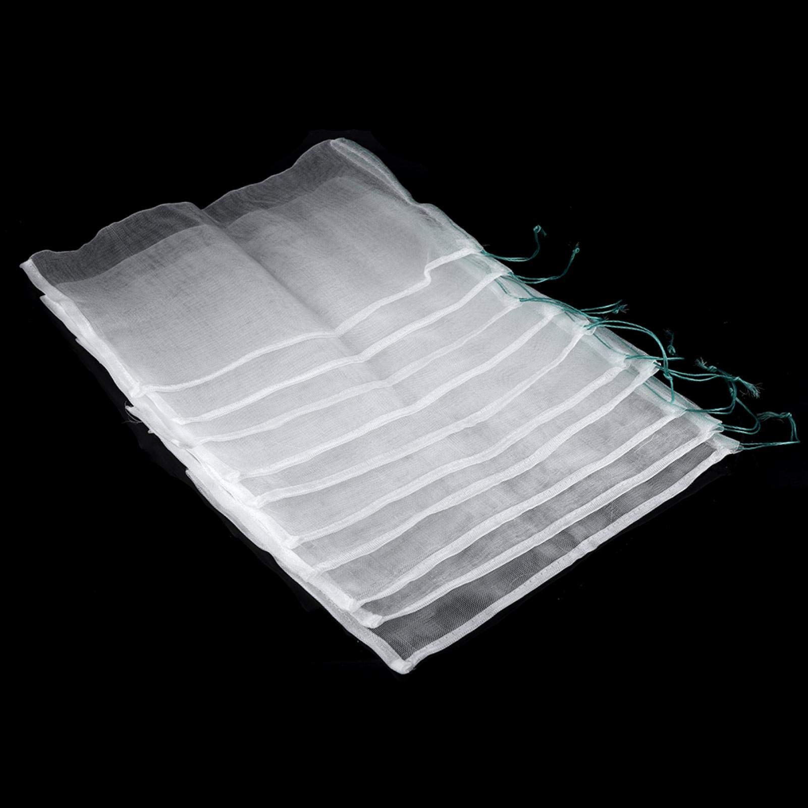 50 Pack Reusable Nylon Mesh Fruit Protection Bags with Drawstring - Garden Netting Barrier for Plants, Flowers, Vegetables - Ideal for Apple, Peach, Berry Protection & Organic Gardening