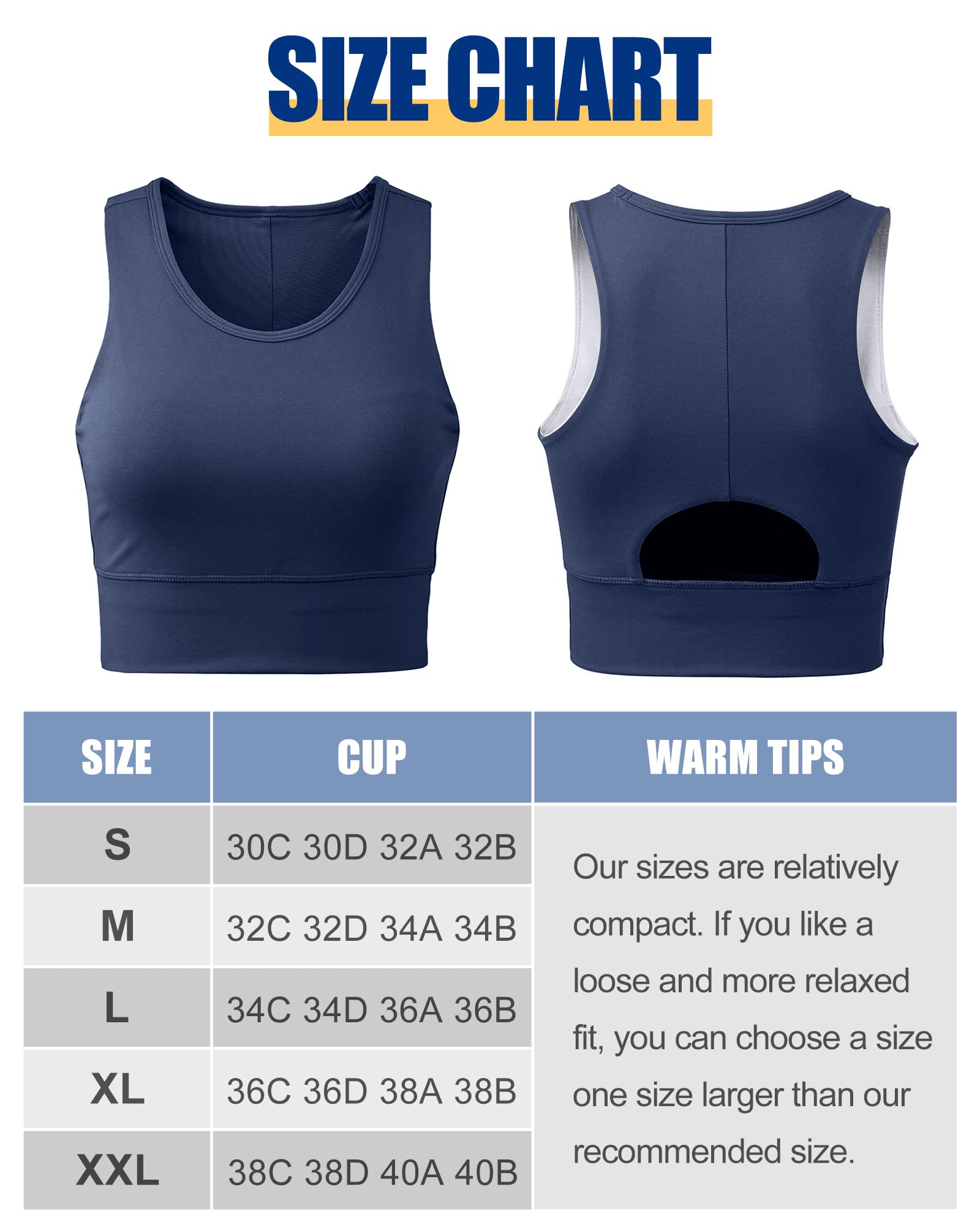 Nine Bull High Impact Sports Bras for Women - Removable Padded Yoga Racerback Workout Crop Top for Running, Gym & Fitness Training