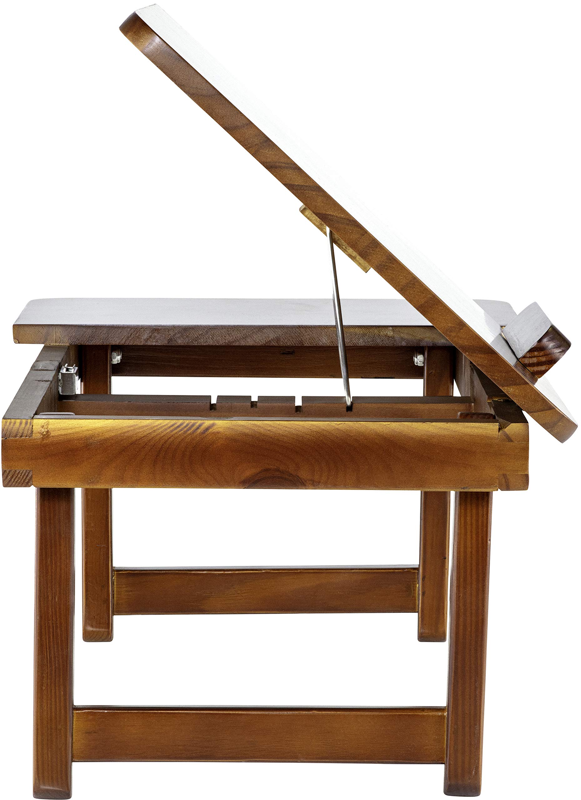 Adjustable Angle Wooden Desk Tray - Lightweight & Portable Multi-Function Laptop Stand for Reading, Studying, Working - Natural Wood Finish - Perfect for Bed, Couch, Floor or Office Use
