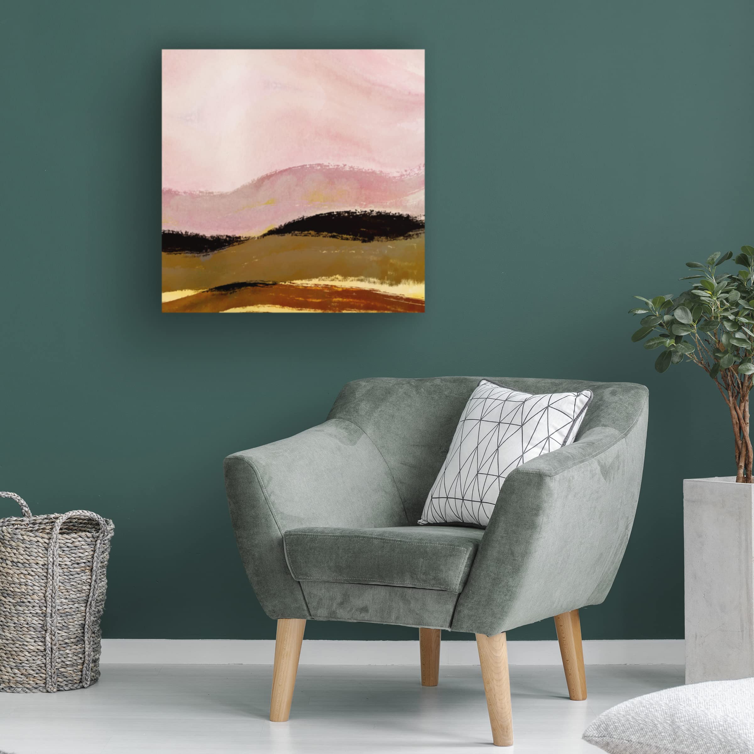 Trademark Fine Art 'Landscape in Pastel and Black II' Canvas Wall Art Print by Cora Niele - Modern Abstract Painting for Living Room, Bedroom & Office Decor