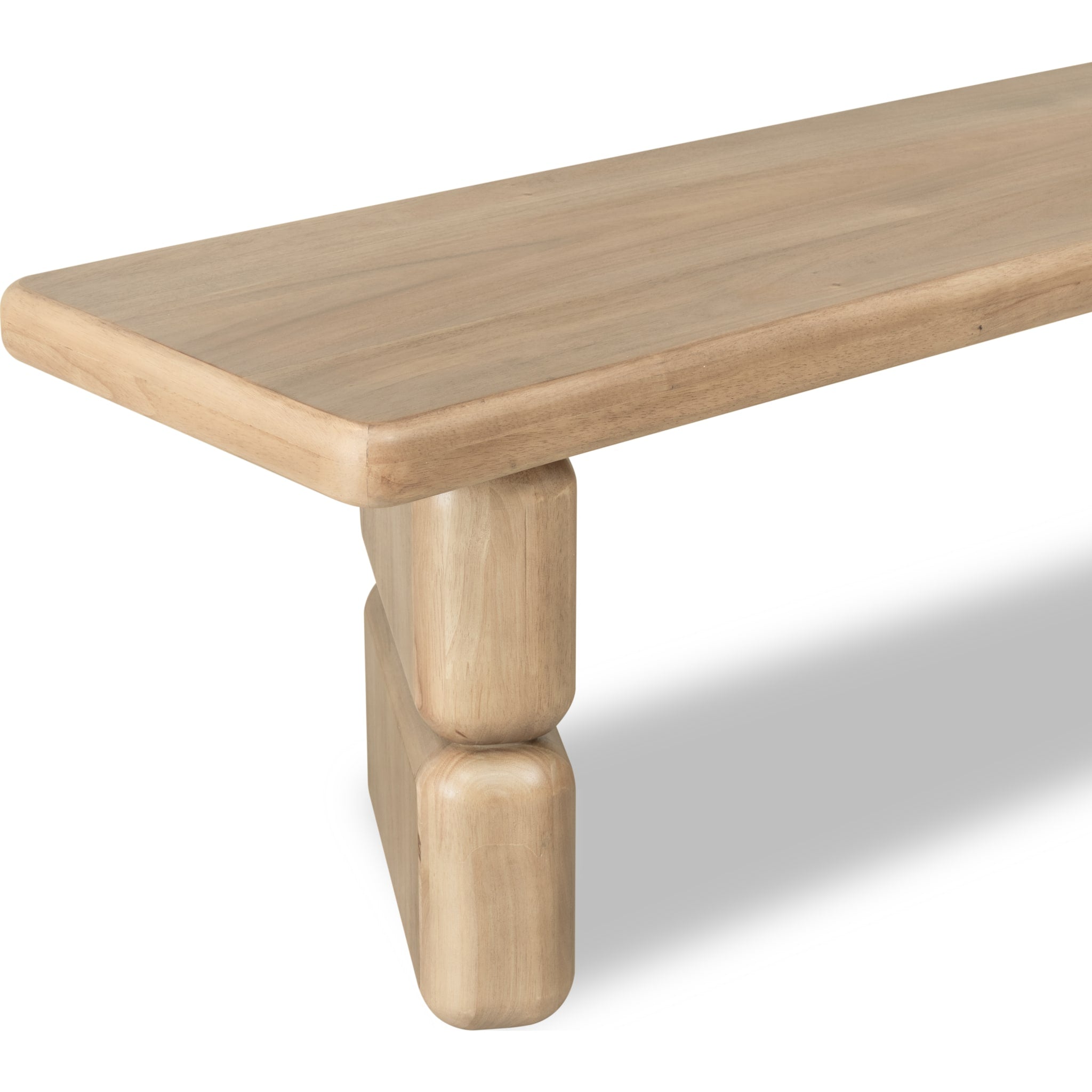 Nia Acacia Wood Dining Bench in Lioness - Solid Wood Kitchen Bench with Lioness Carving - Perfect for Dining Room, Kitchen Island, and Farmhouse Decor