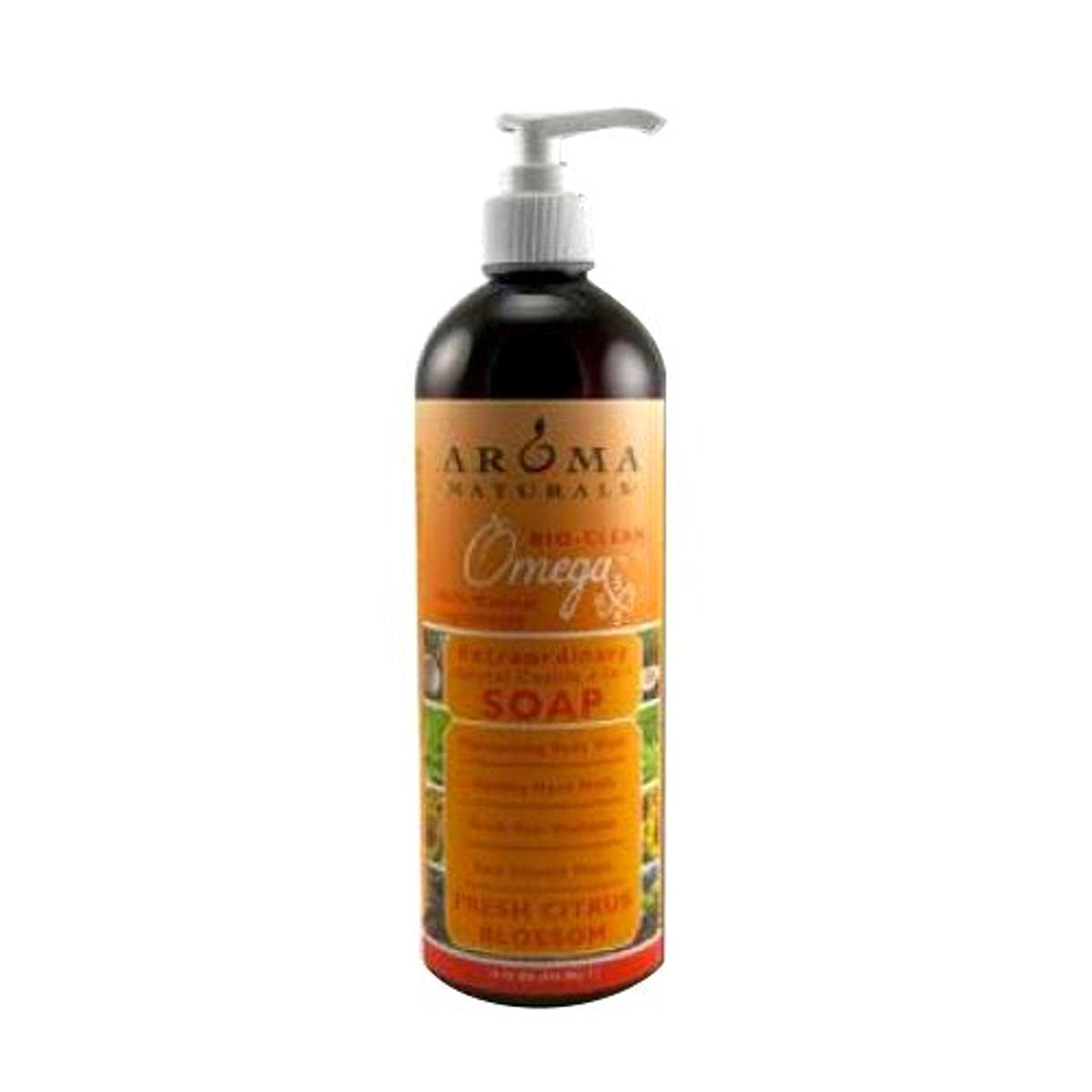Aroma Naturals Organic Castile Soap - Citrus Blossom Scent, 16 fl oz (473ml) Liquid Soap for Body Wash, Hand Soap & Household Cleaning | Vegan, Cruelty-Free & Biodegradable