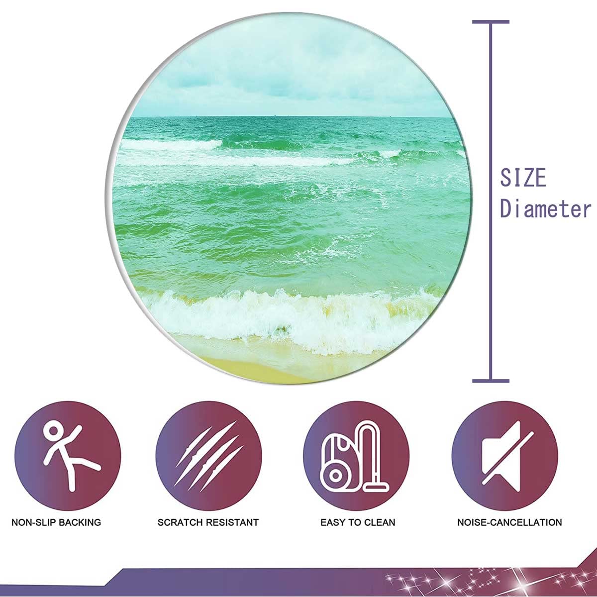 Seascape Chair Mat for Hardwood Floors - 51