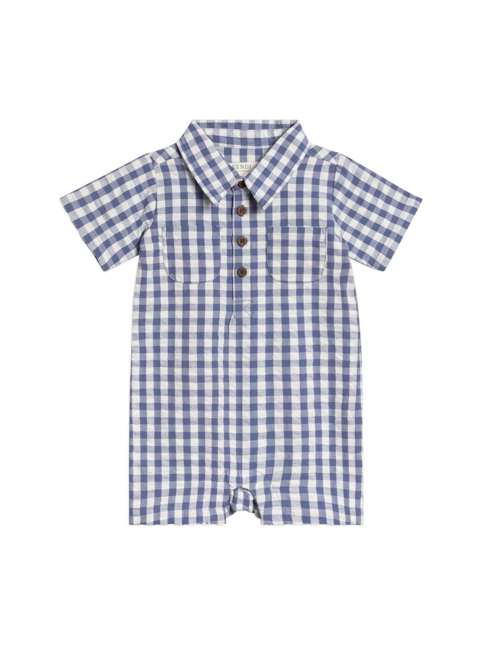 Organic Marino Gingham Seersucker Collared Romper for Baby Girls - Soft Cotton Summer Outfit with Adjustable Straps | Perfect for Beach, Picnic & Family Photos