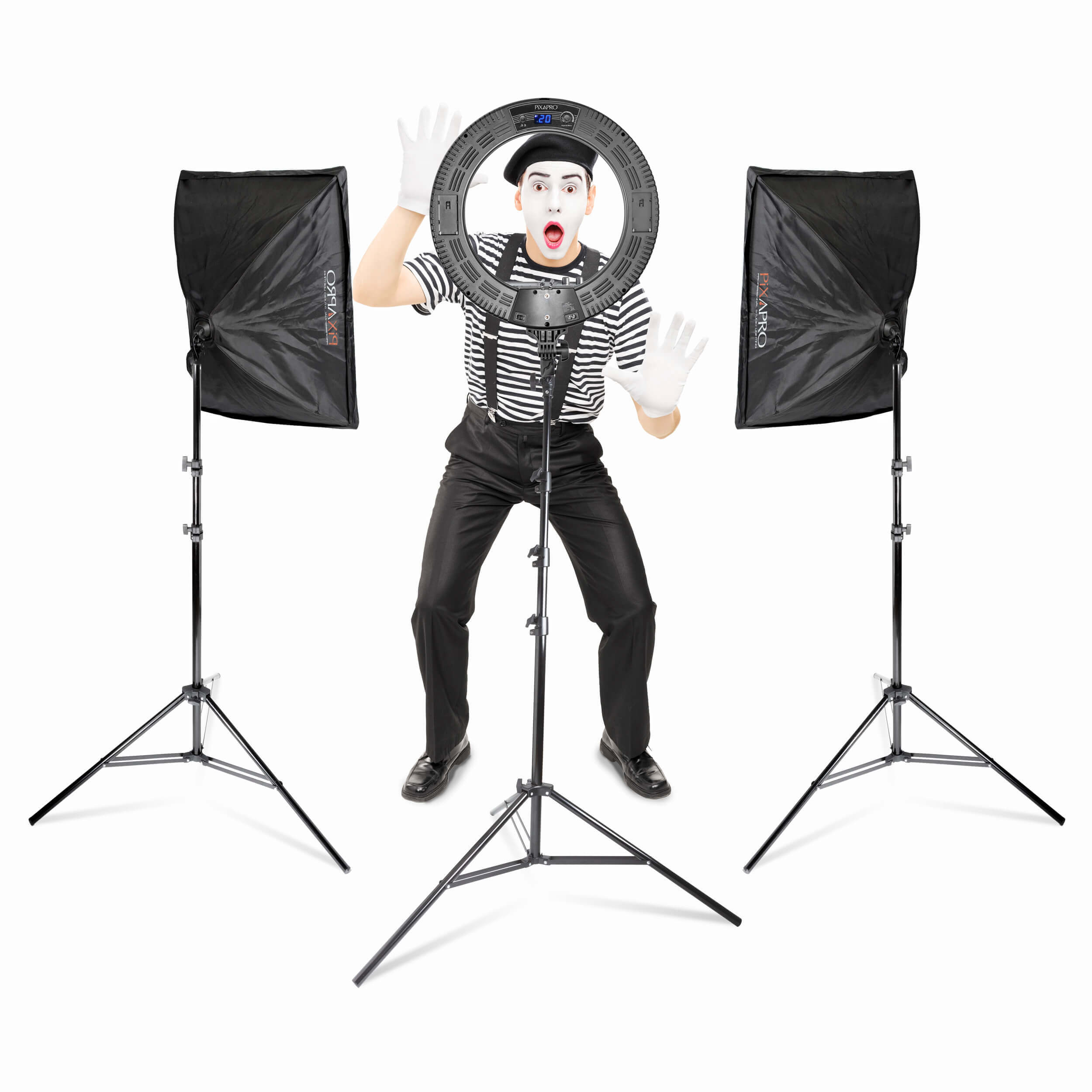 RICO240B MKII Professional Studio Lighting Kit with EzyLite Three-Head Continuous Light System - Perfect for Photography, Videography, and YouTube Content Creation