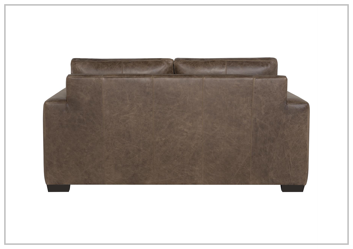 Bernhardt Dawkins Genuine Leather Loveseat with Walnut Finish - Perfect for Living Rooms, Offices & Cozy Spaces