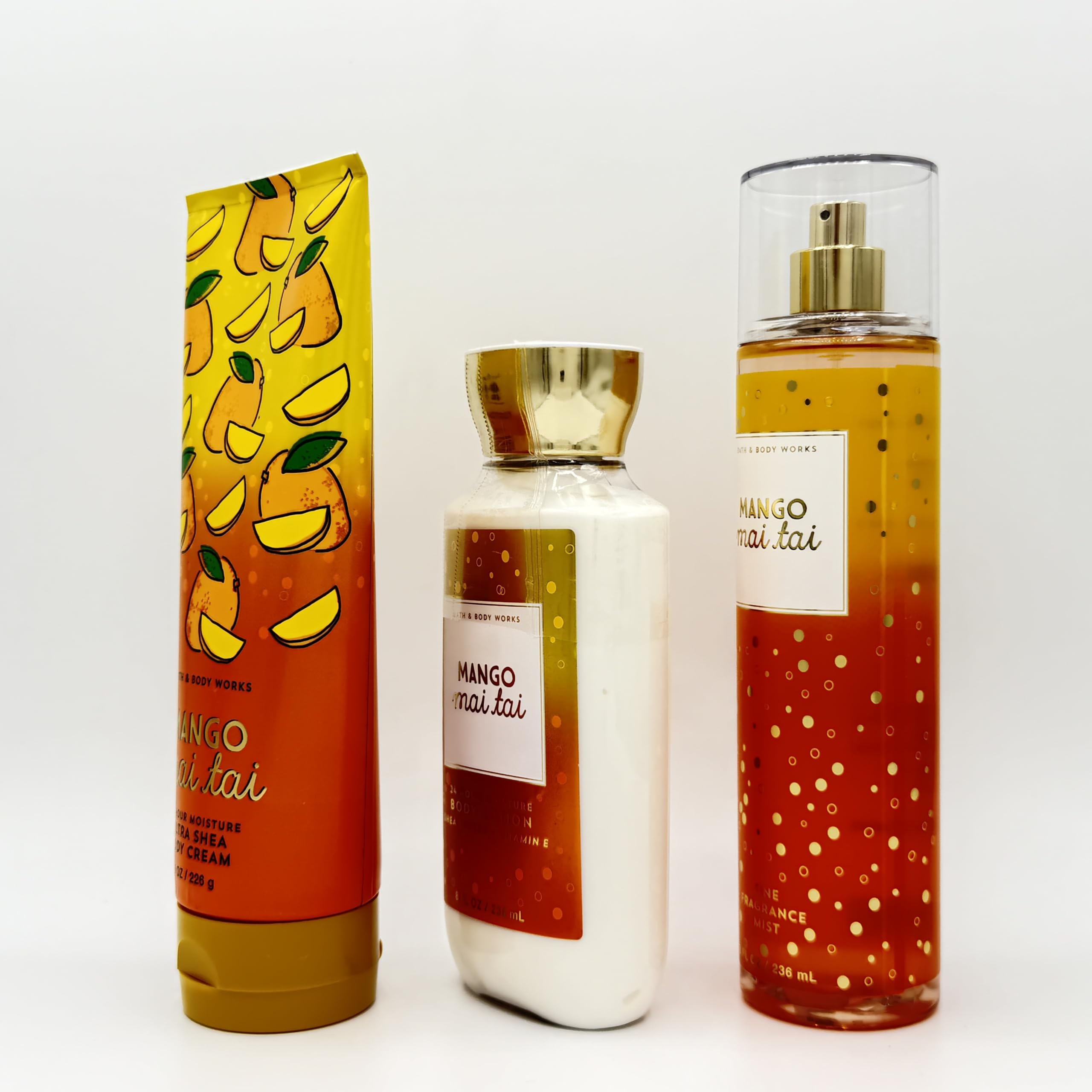 Mango Mai Tai 3-Piece Bath & Body Gift Set | Ultra Shea Body Cream, Moisturizing Lotion & Refreshing Fragrance Mist - Perfect for Spa Day, Self Care & Luxury Gifts