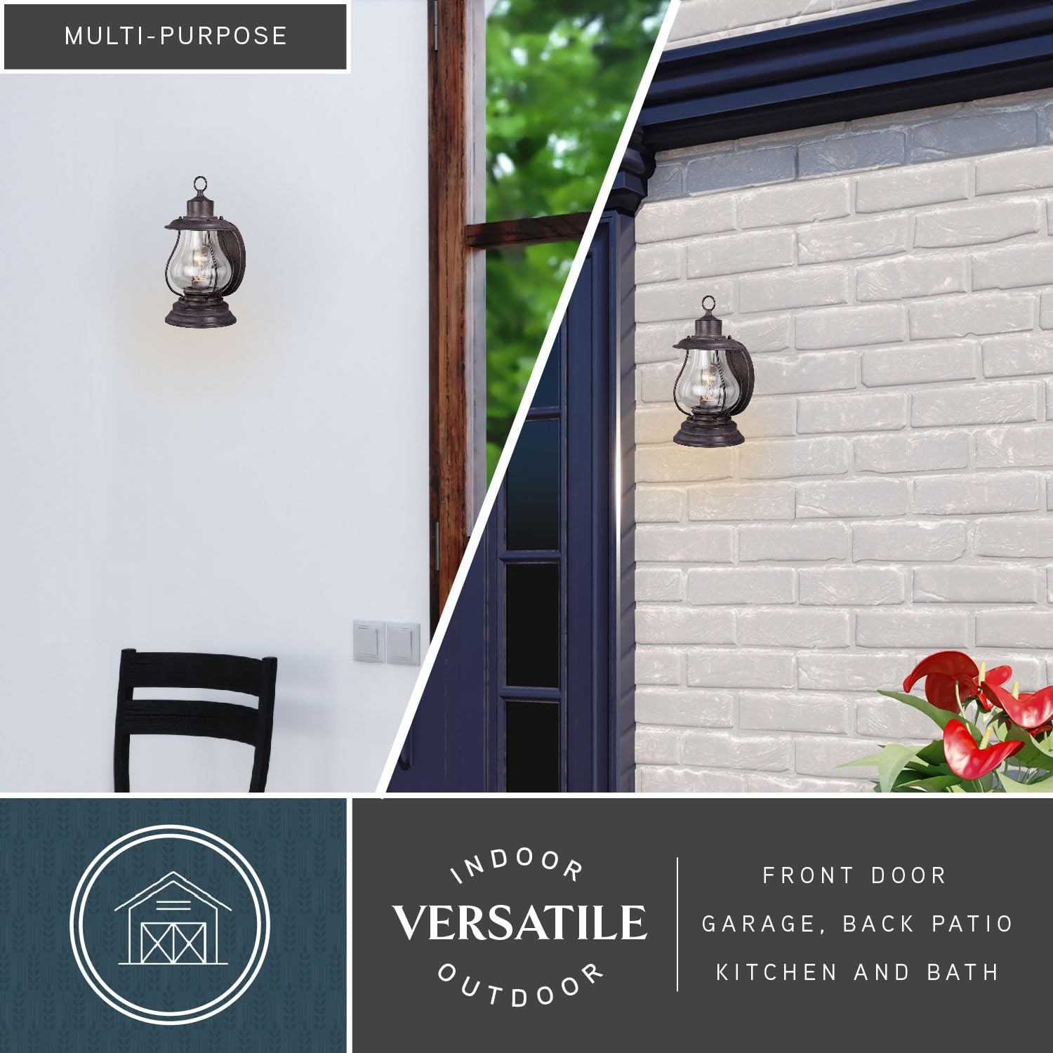 Dockside 1 Light Bronze Coastal Outdoor Wall Lantern with Clear Glass - Perfect for Porch, Patio, and Beach House Lighting
