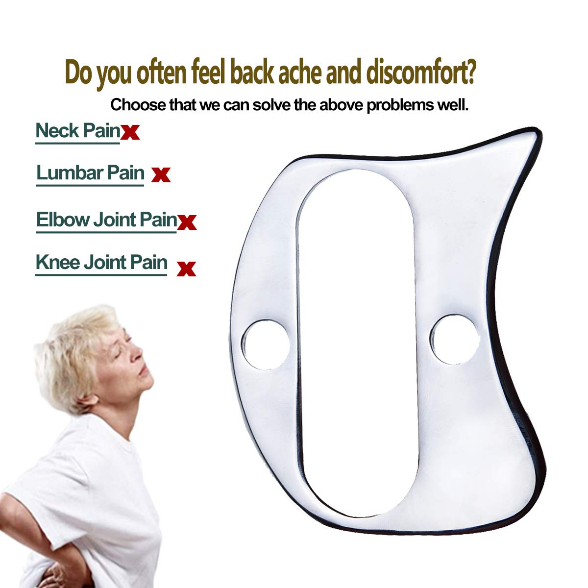 FeelFree Sport Gua Sha Massage Tool - Medical Grade Stainless Steel Scraping Therapy for Muscle Pain Relief, Back, Neck, Shoulder & Leg Tension - Perfect for Physical Therapy, Sports Recovery & Home Relaxation