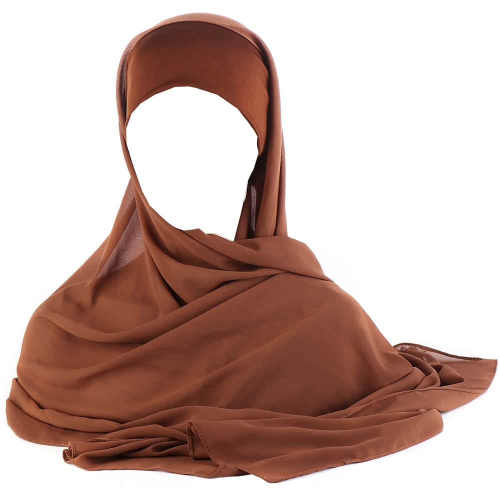 JDYaoYing Women's Lightweight Chiffon Hijab Scarf - Breathable Muslim Head Wrap, Islamic Shawl & Long Turban Cap Head Cover for Prayer, Modest Fashion & Daily Wear