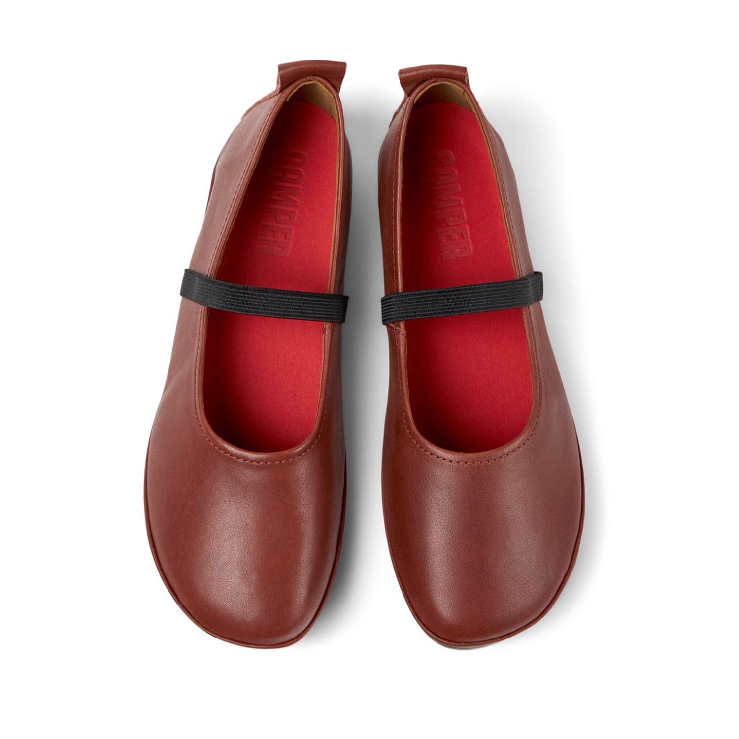 Camper Women's Right Nina Comfortable Leather Loafers in Red - Perfect for Work, Travel & Casual Outfits