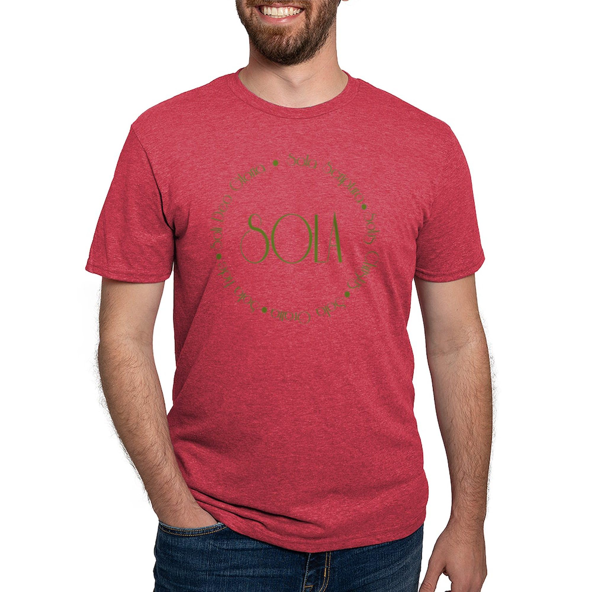 5 Solas Reformation Christian T-Shirt for Men - Premium Tri-Blend Comfort Fit Tee - Great for Church, Bible Study & Christian Events