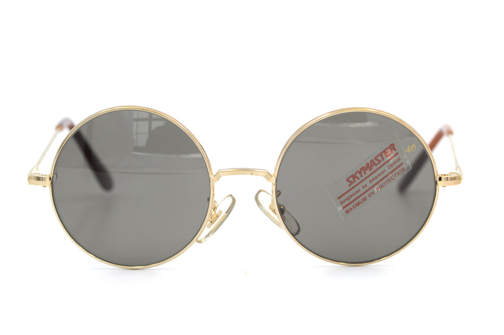 American Optical Skymaster Round Sunglasses - Classic Aviator Style, UV Protection, Polarized Lenses for Men & Women - Perfect for Driving, Outdoor Sports & Fashion Accessories