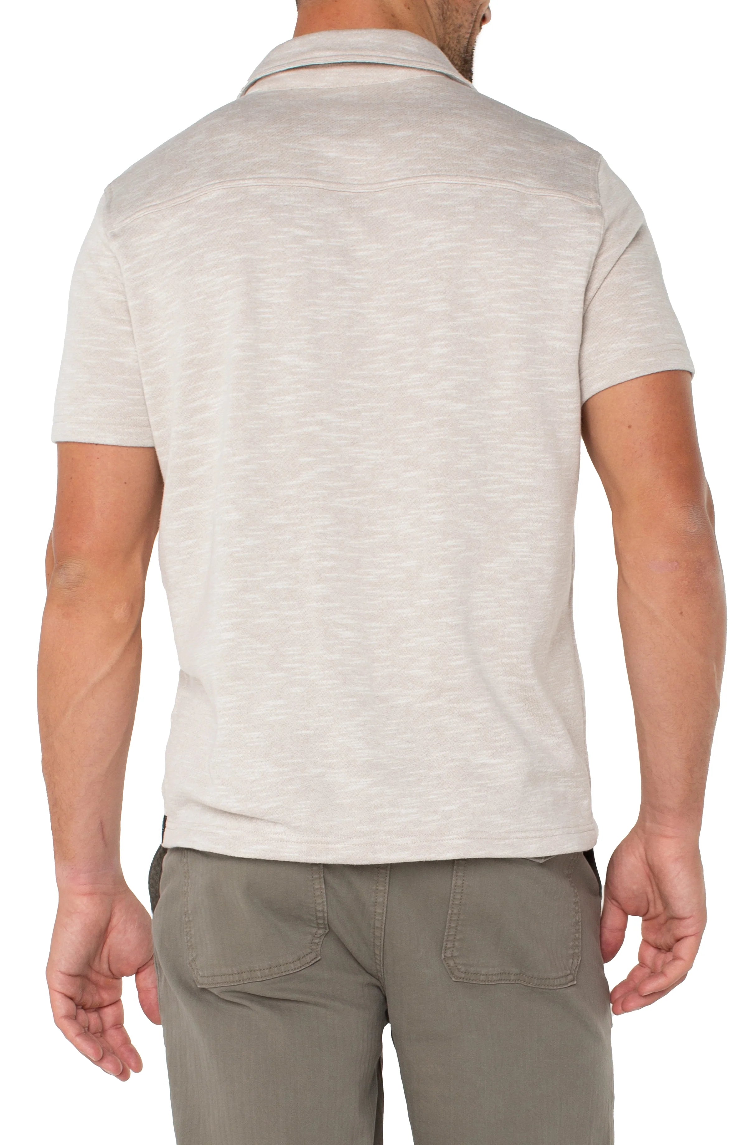 Oatmeal Button Up Short Sleeve Shirt for Men - Casual Summer Shirt for Beach, Office & Outdoor Activities