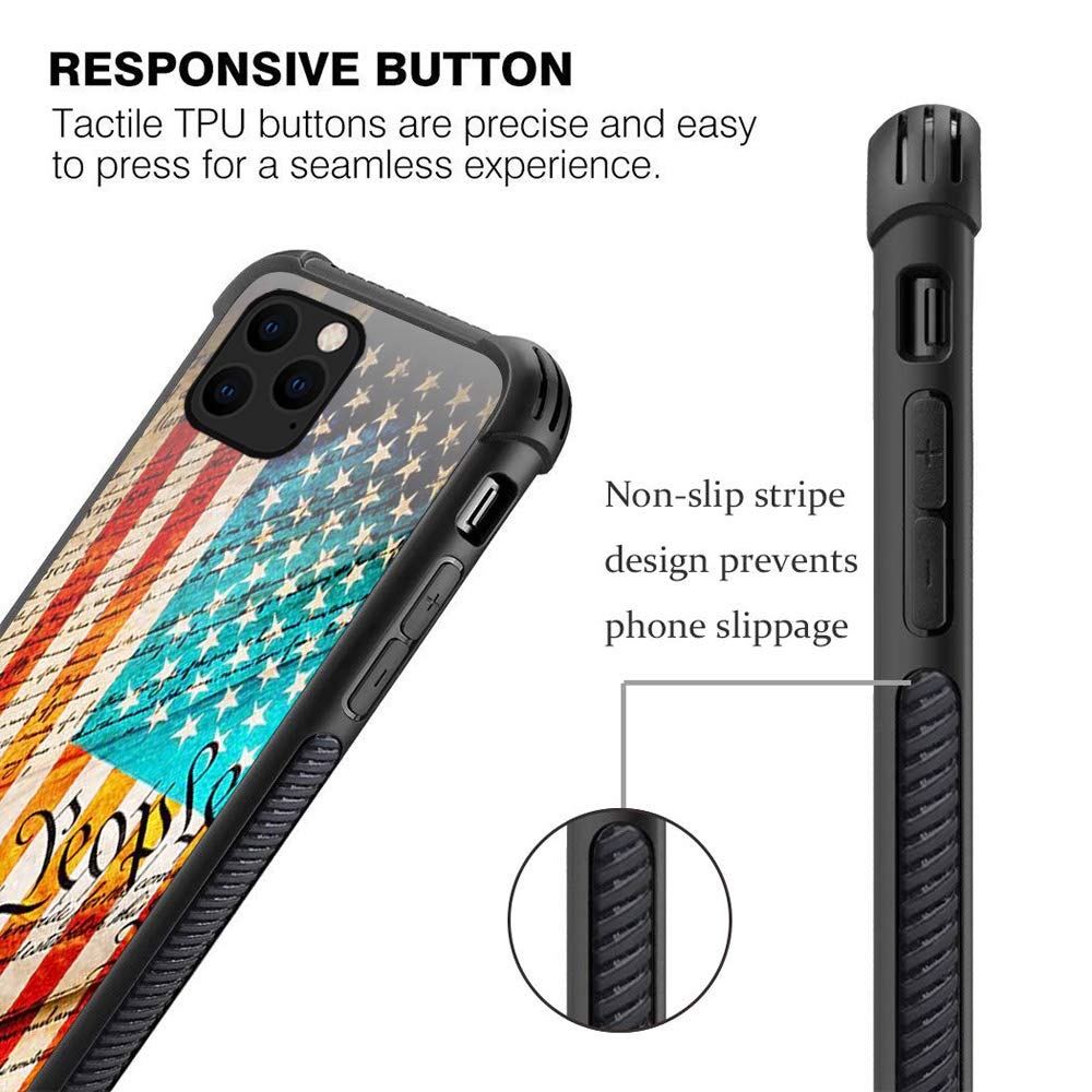 iPhone 13 Pro Max Case with US Constitution & American Flag Design - 6.7 Inch Drop Protection Phone Cover for Men & Boys | Perfect for Patriotic Events, Daily Use & Outdoor Activities